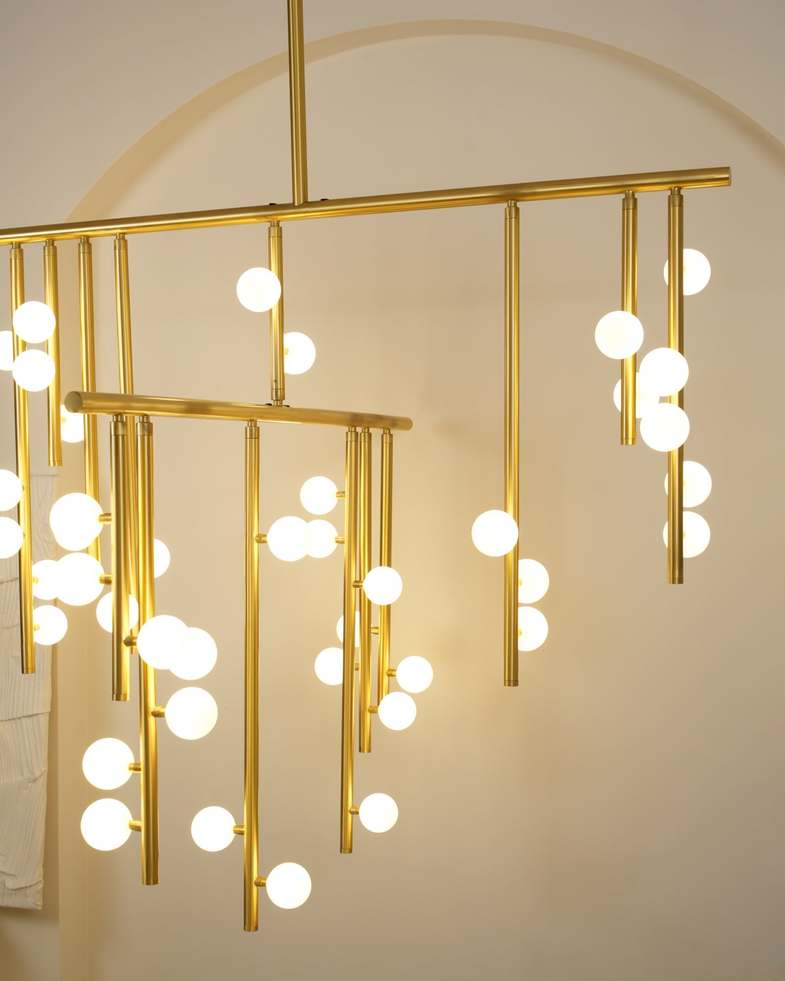 Bara Geometric Brass Linear Pendant Light Chandelier-Neutral Decor