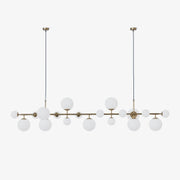 Solara Chandelier Brass Glass Globe-Neutral Decor