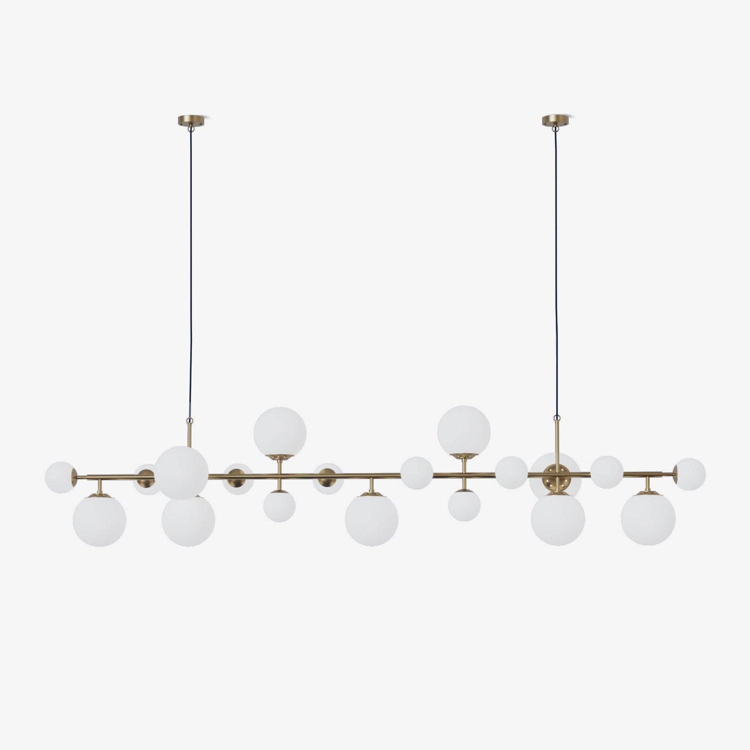 Solara Chandelier Brass Glass Globe-Neutral Decor