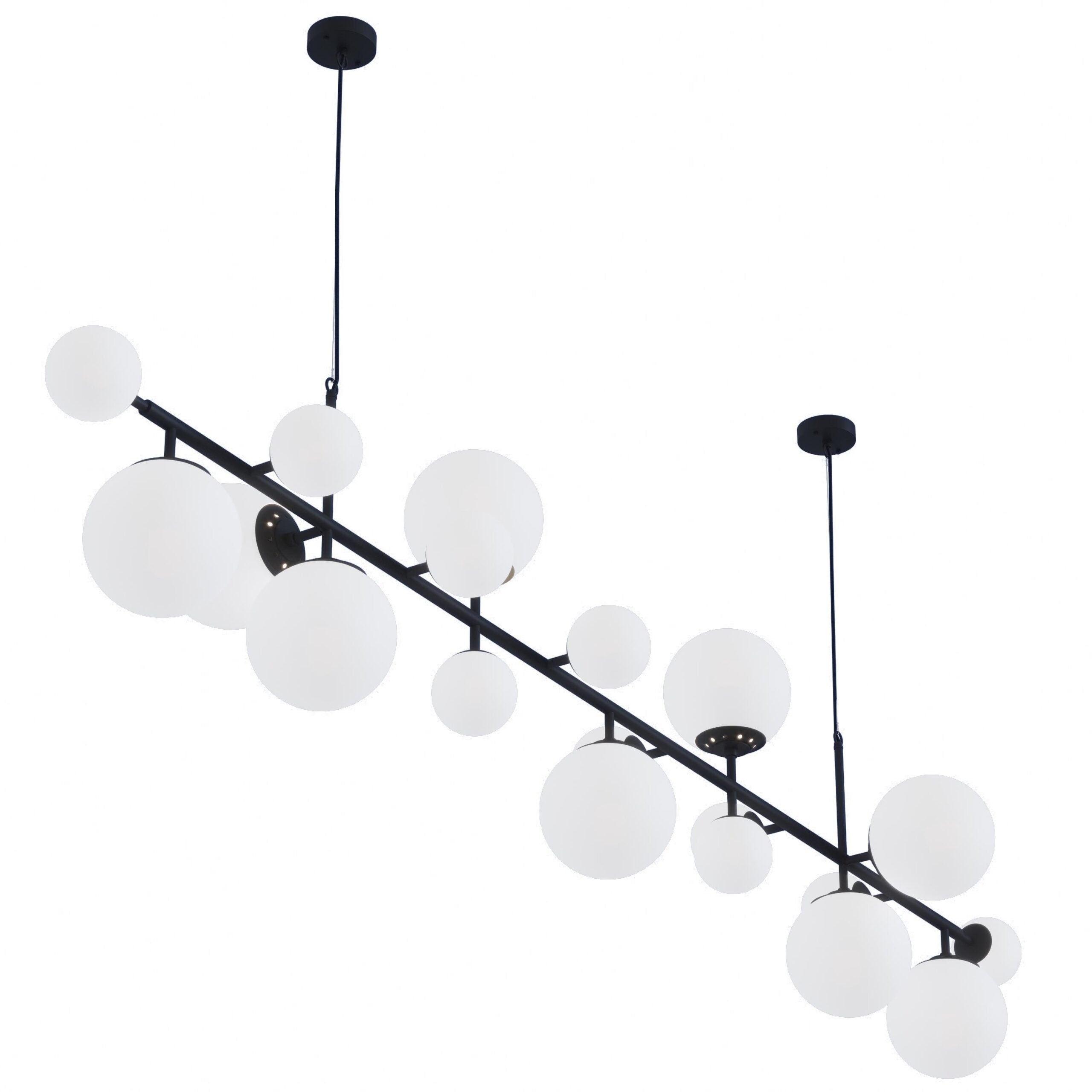 Solara Chandelier Brass Glass Globe-Neutral Decor