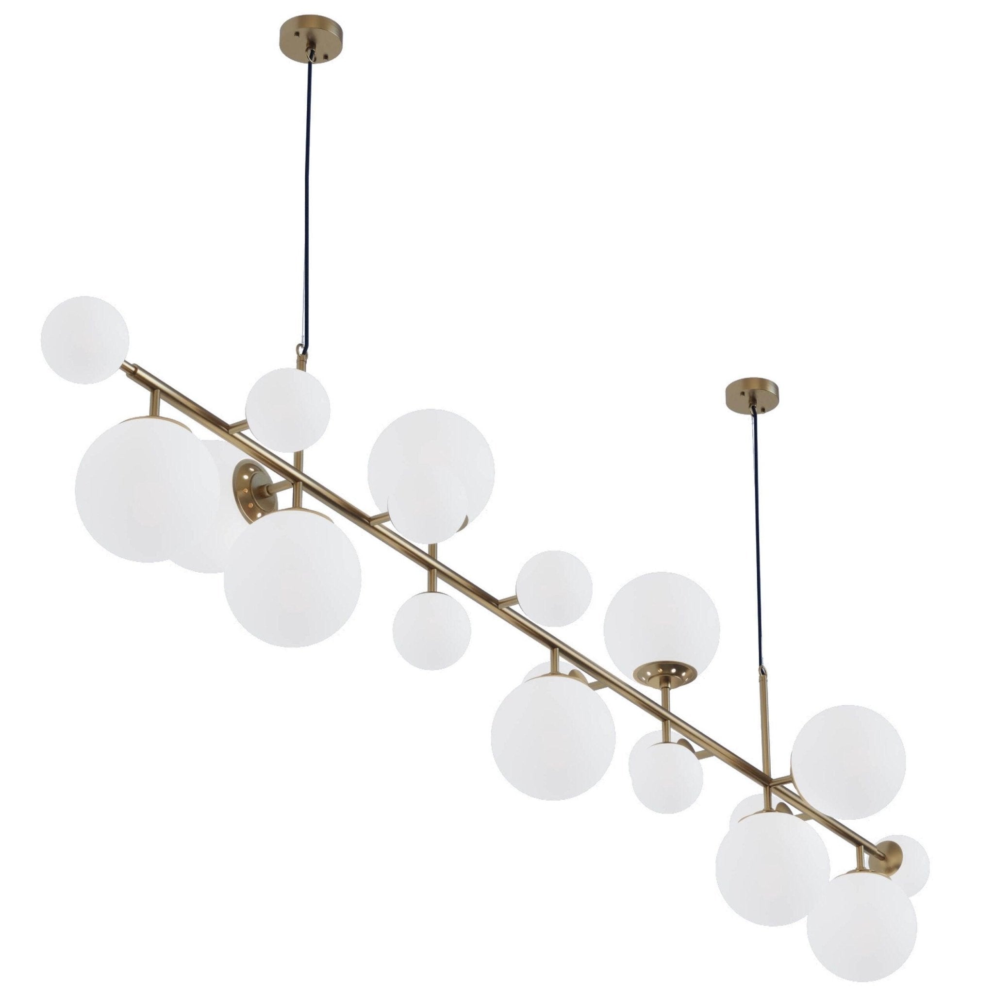 Solara Chandelier Brass Glass Globe-Neutral Decor