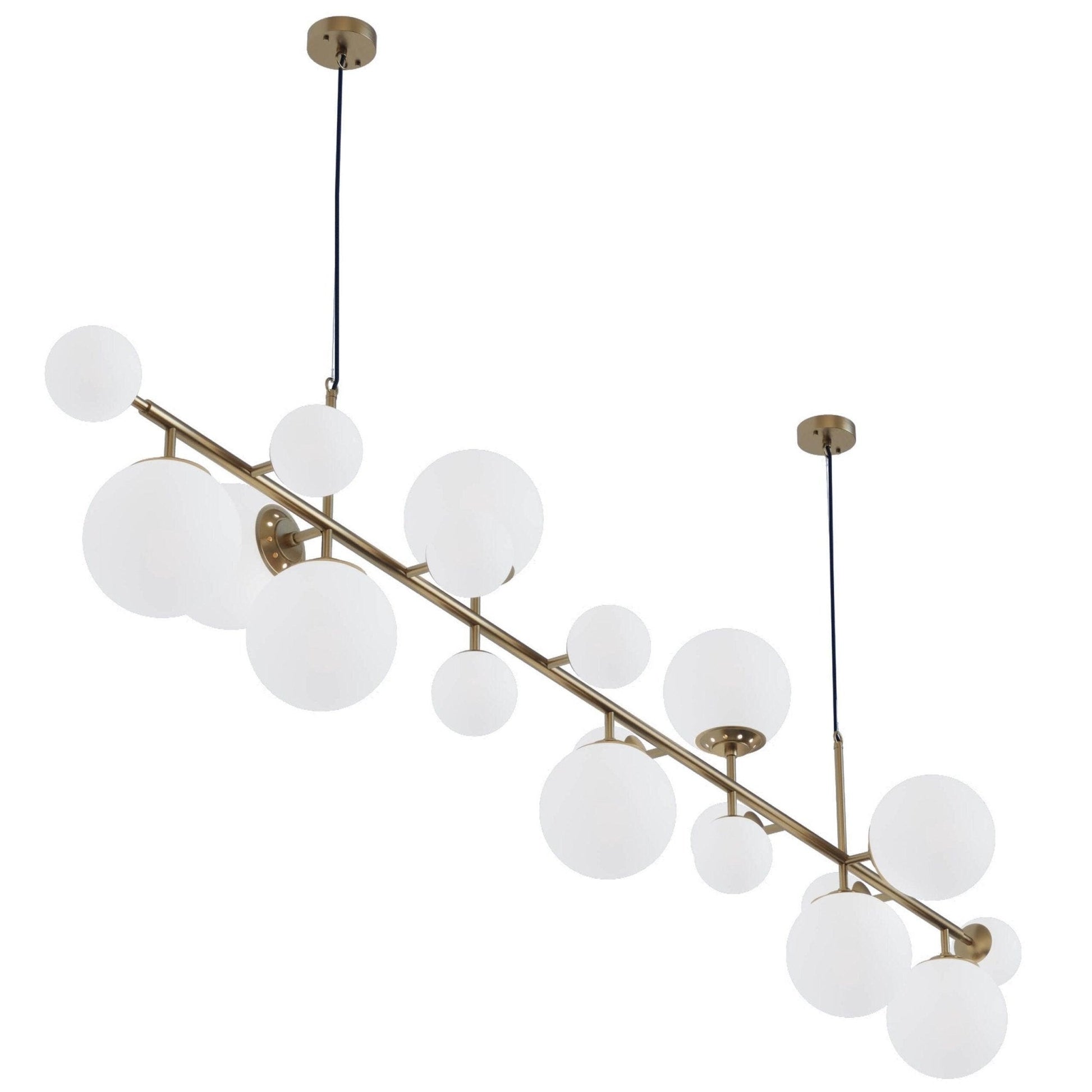 Solara Chandelier Brass Glass Globe-Neutral Decor