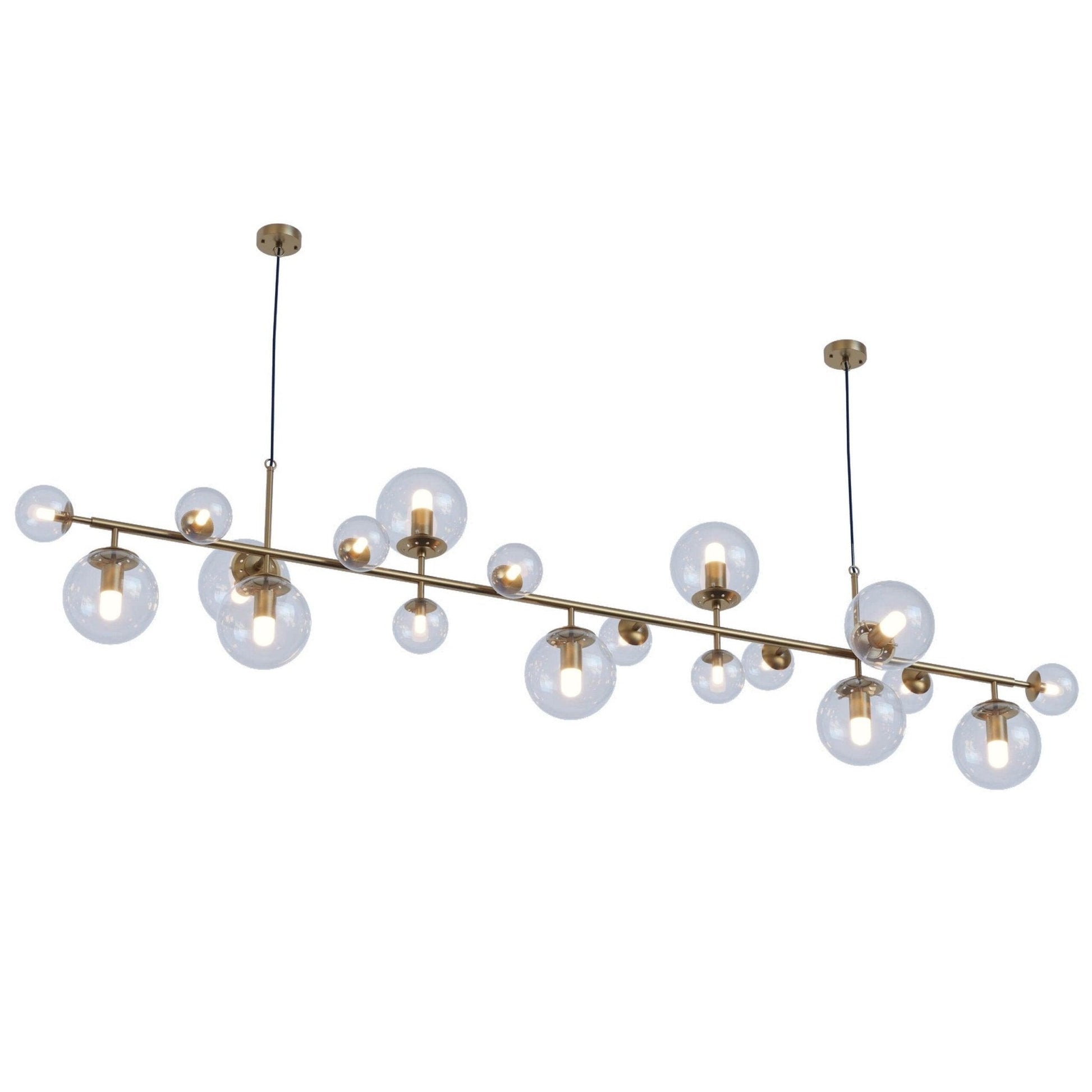 Solara Chandelier Brass Glass Globe-Neutral Decor