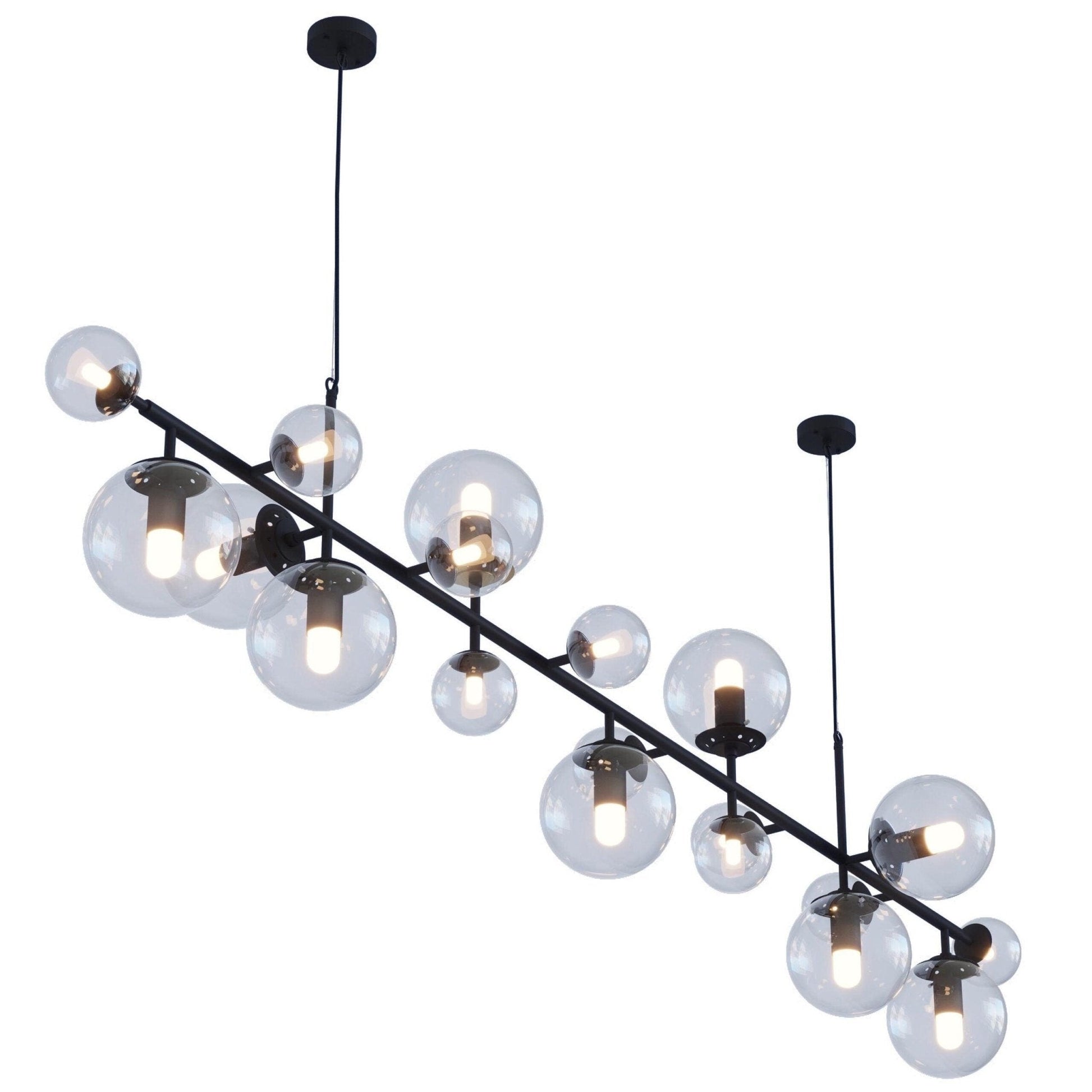 Solara Chandelier Brass Glass Globe-Neutral Decor