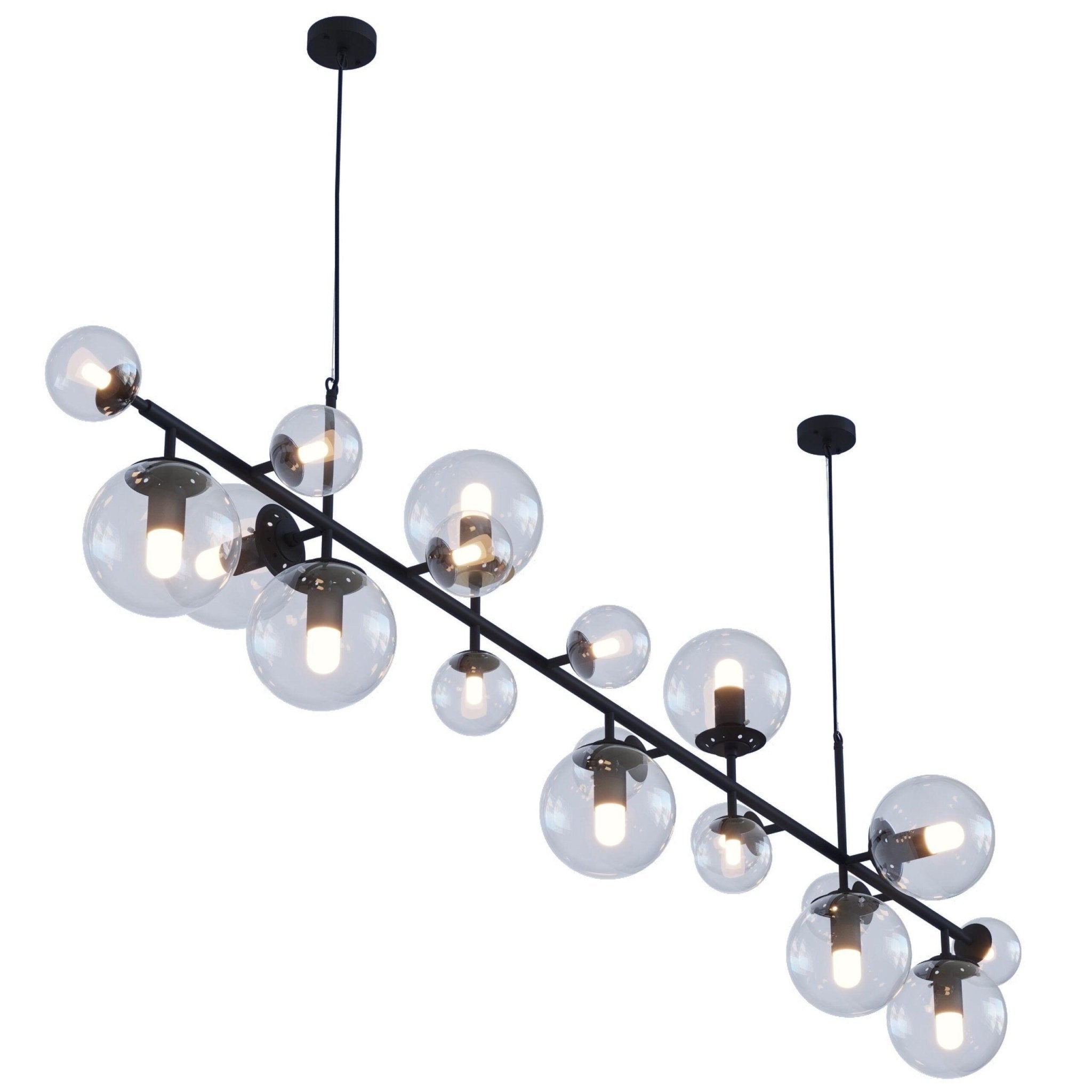 Solara Chandelier Brass Glass Globe-Neutral Decor