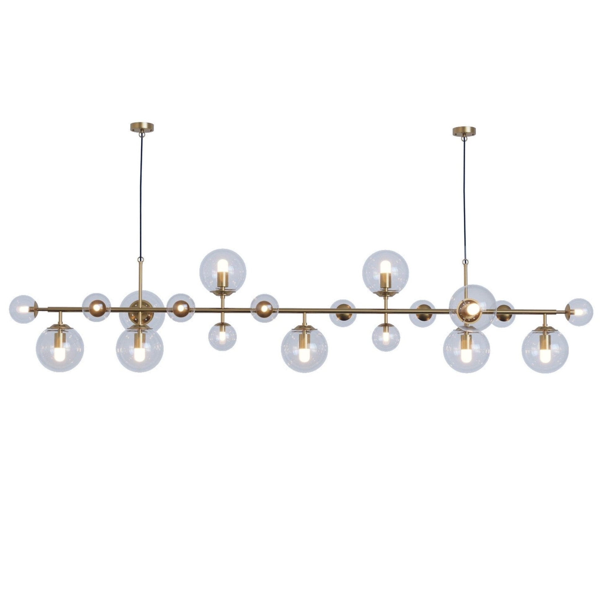 Solara Chandelier Brass Glass Globe-Neutral Decor