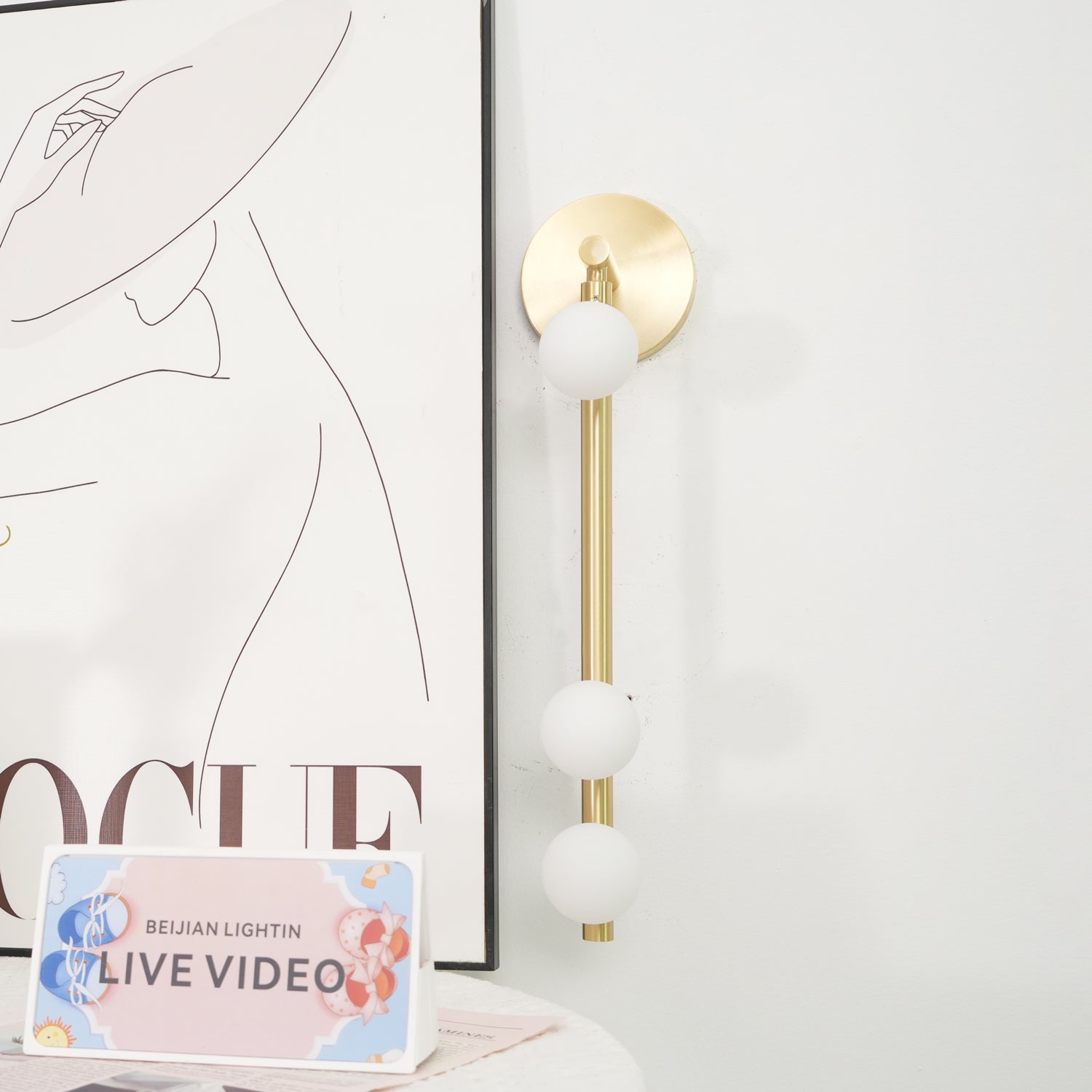 Rory Modern Minimalist Tube Brass Glass Wall Lamp-Neutral Decor