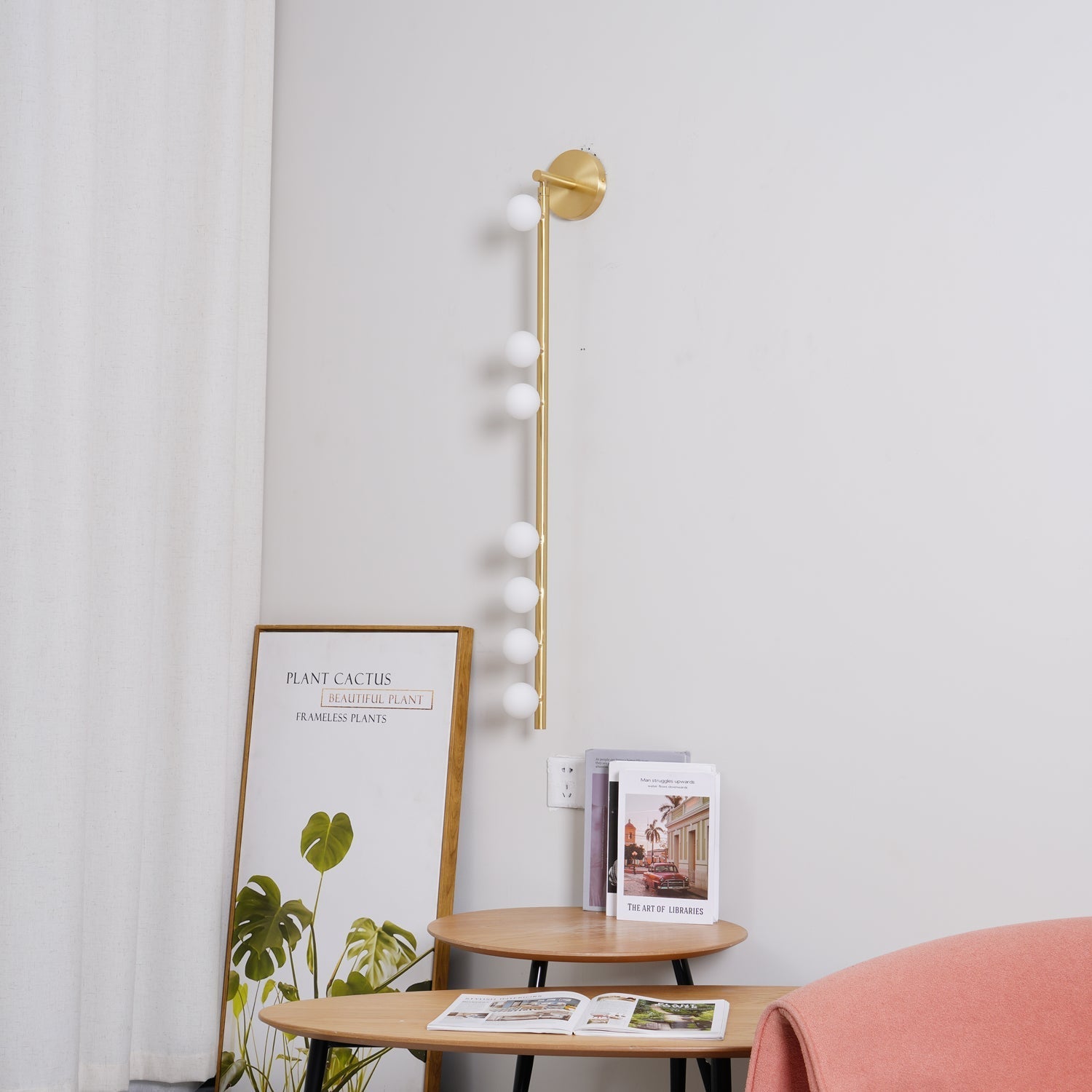 Rory Modern Minimalist Tube Brass Glass Wall Lamp-Neutral Decor