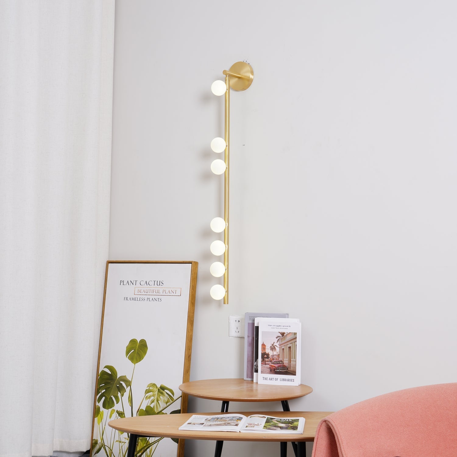 Rory Modern Minimalist Tube Brass Glass Wall Lamp-Neutral Decor