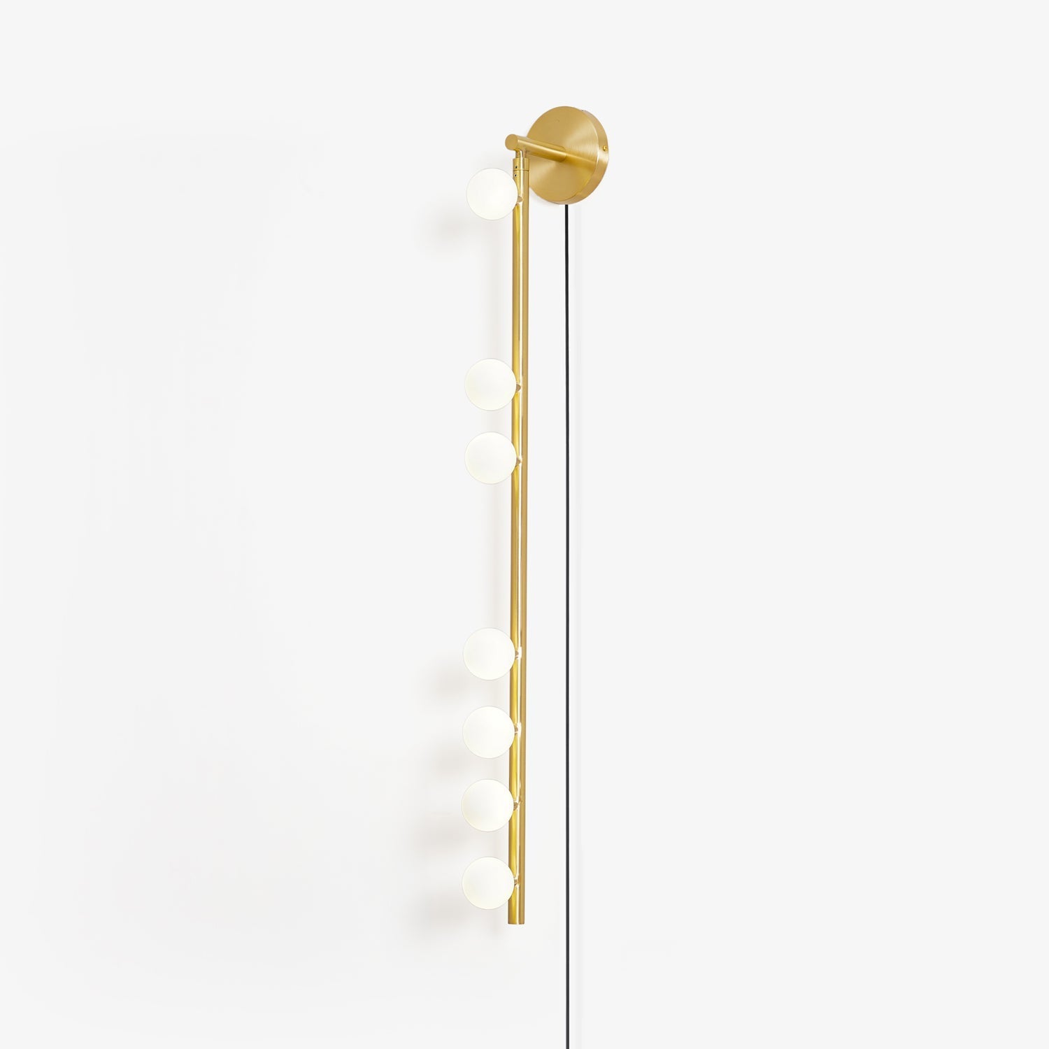 Pamela Tube Plug-in Brass Glass Wall Lamp-Neutral Decor