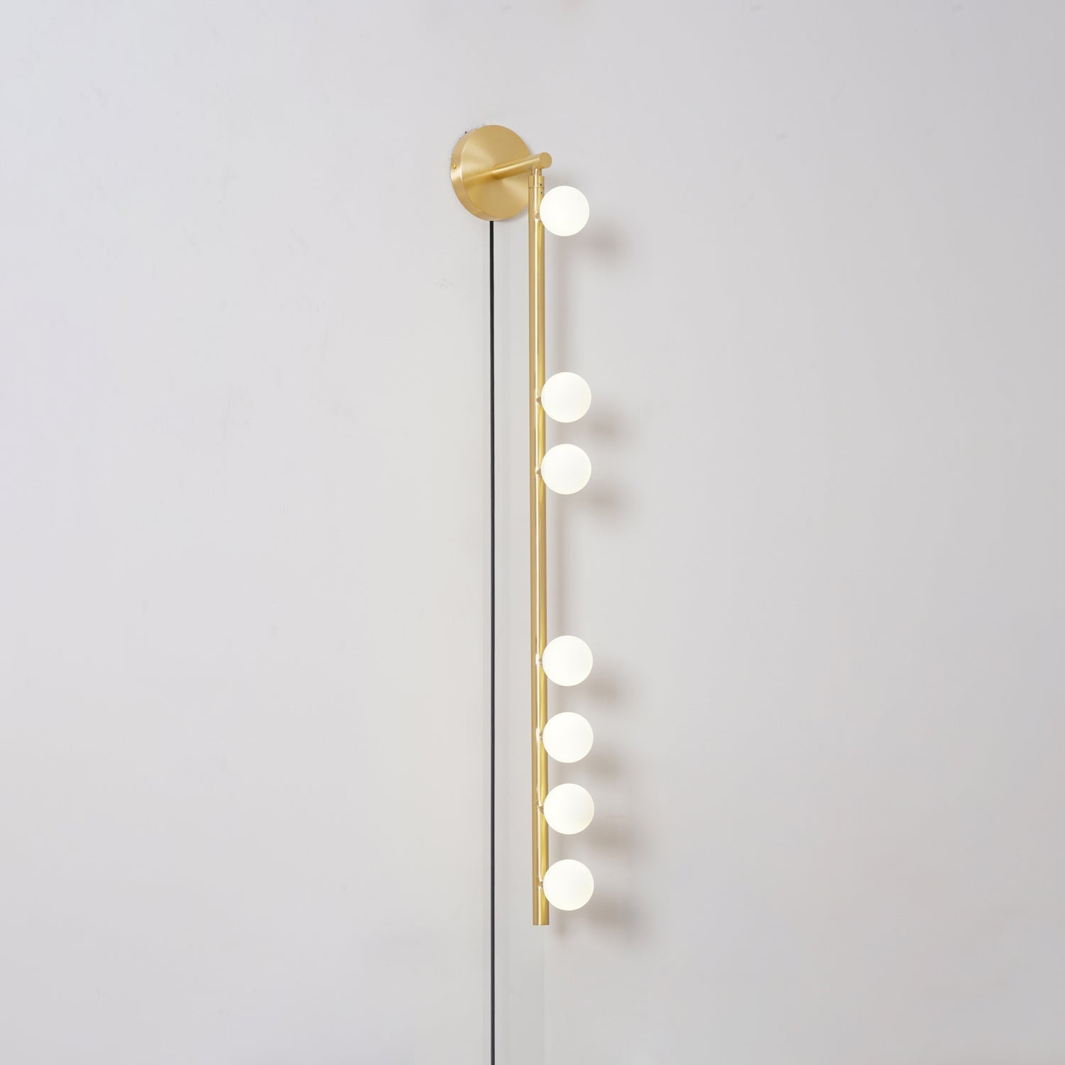 Pamela Tube Plug-in Brass Glass Wall Lamp-Neutral Decor