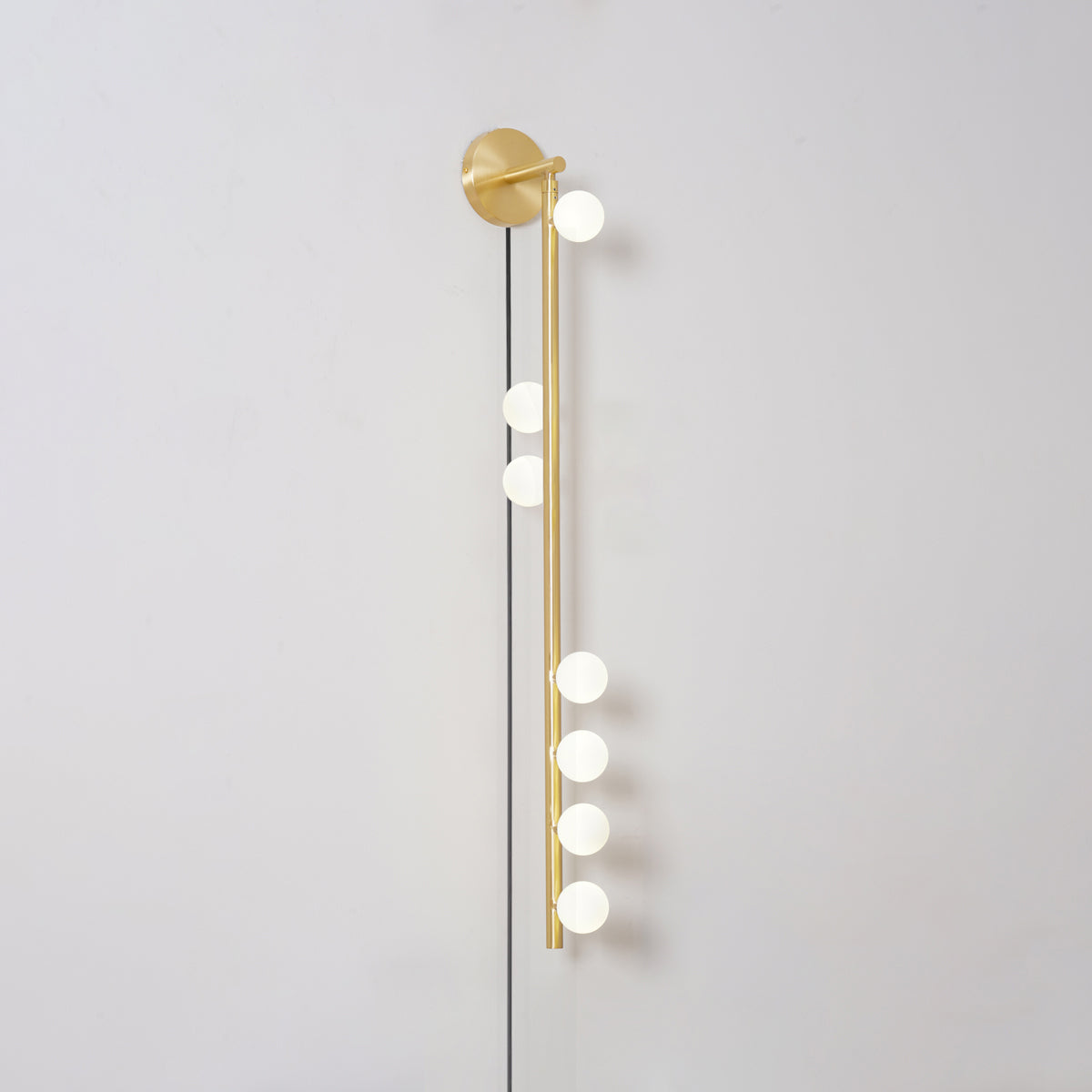 Pamela Tube Plug-in Brass Glass Wall Lamp-Neutral Decor