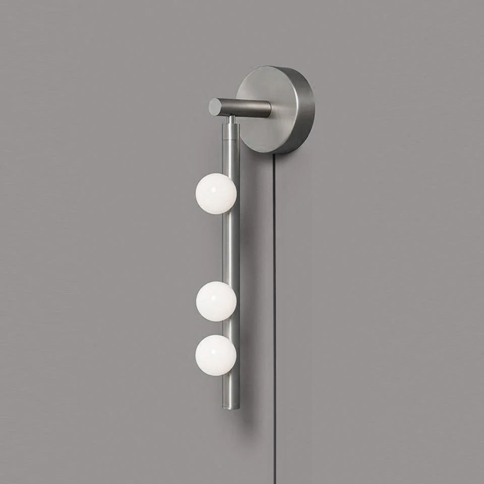 Pamela Tube Plug-in Brass Glass Wall Lamp-Neutral Decor