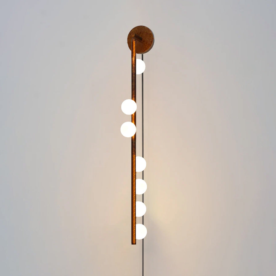 Pamela Tube Plug-in Brass Glass Wall Lamp-Neutral Decor