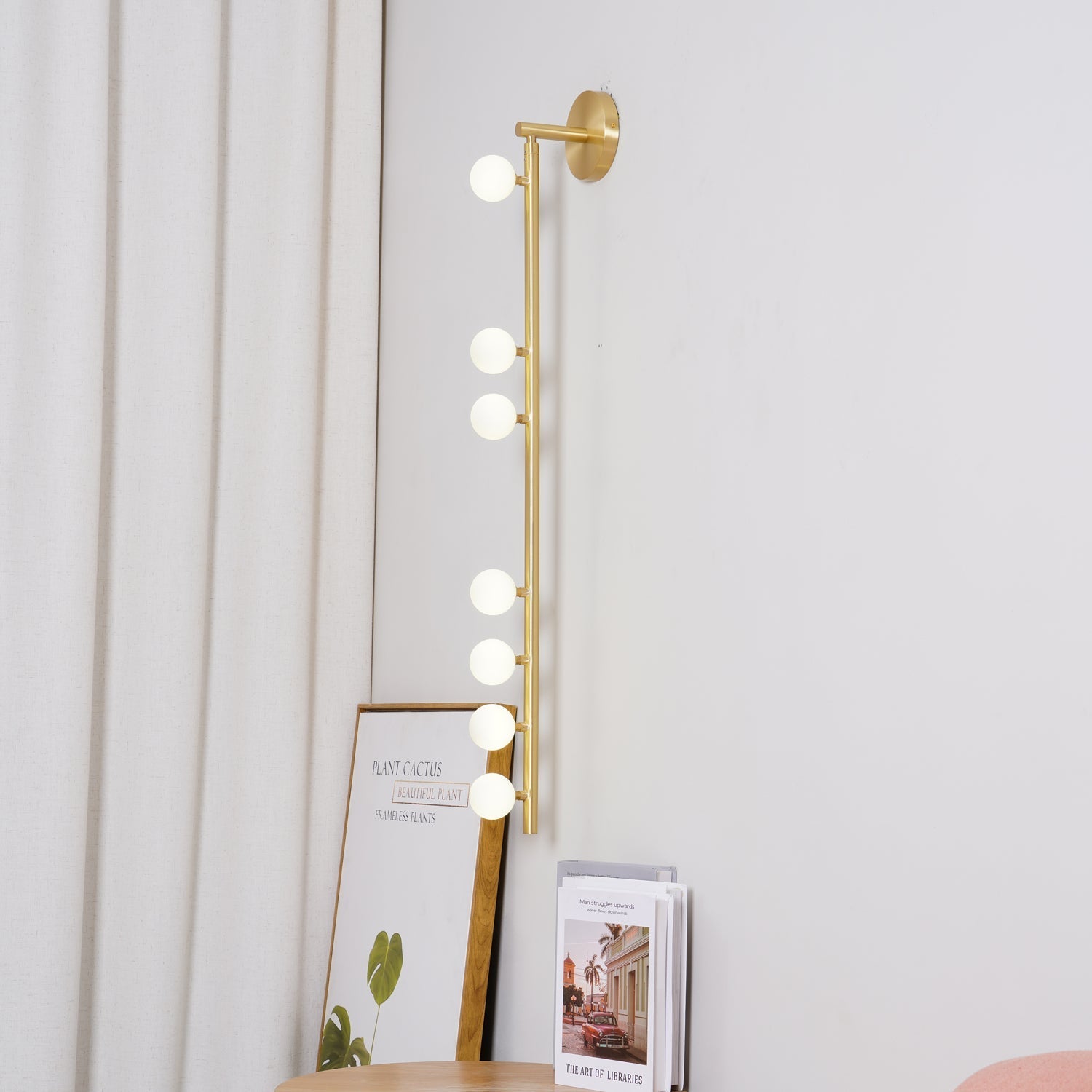Rory Modern Minimalist Tube Brass Glass Wall Lamp-Neutral Decor