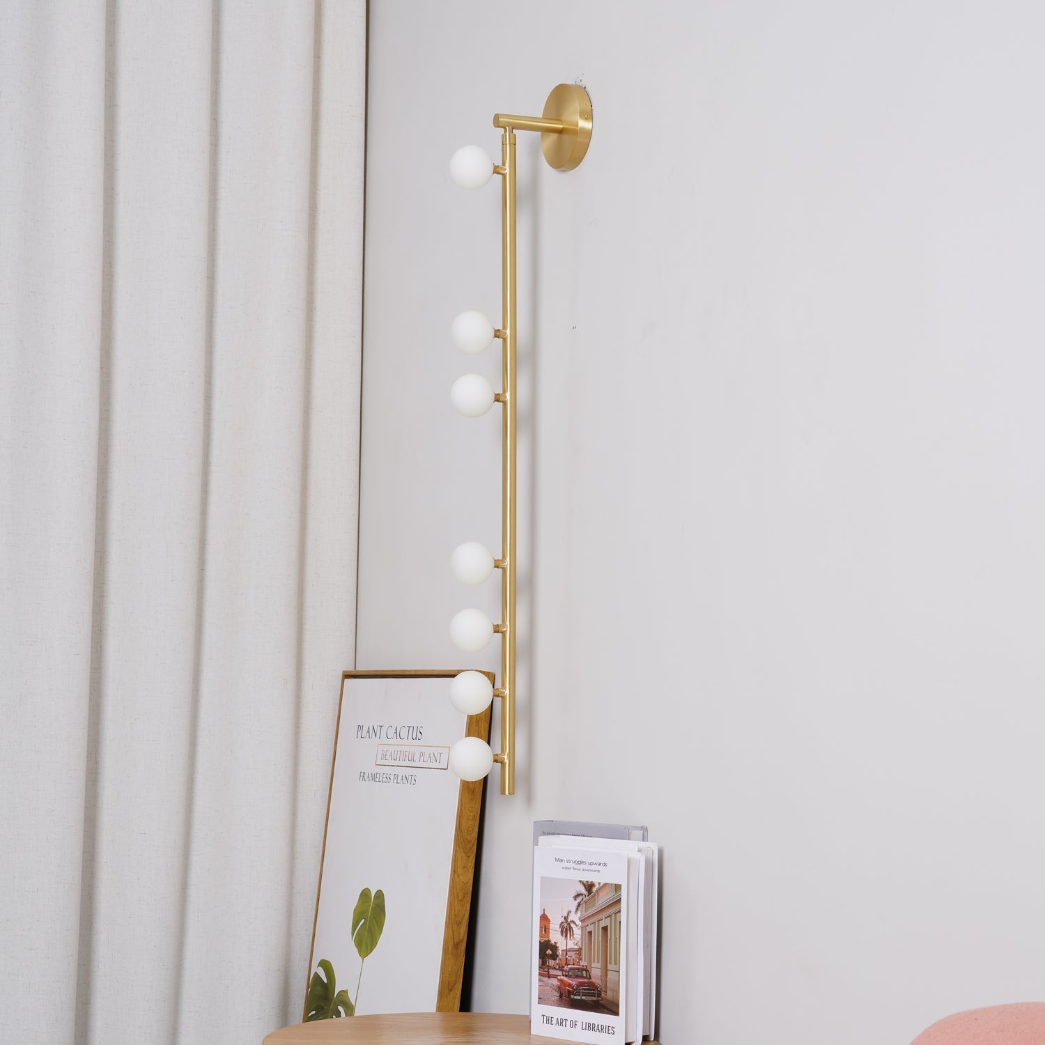 Rory Modern Minimalist Tube Brass Glass Wall Lamp-Neutral Decor