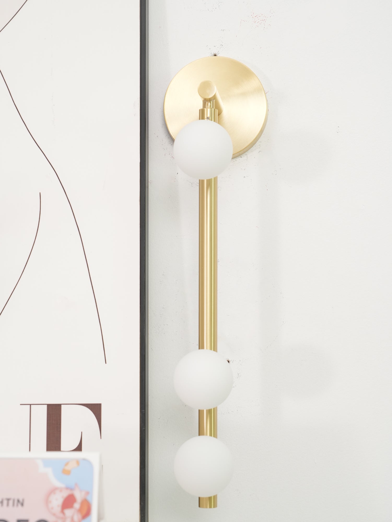 Pamela Tube Plug-in Brass Glass Wall Lamp-Neutral Decor