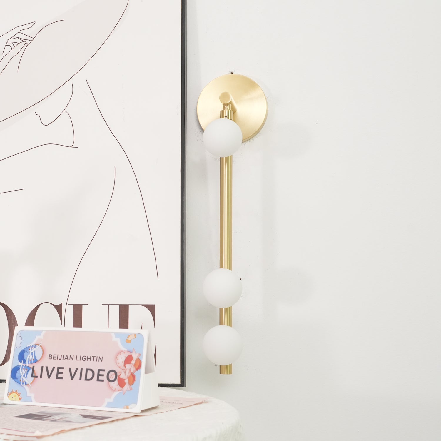 Rory Modern Minimalist Tube Brass Glass Wall Lamp-Neutral Decor