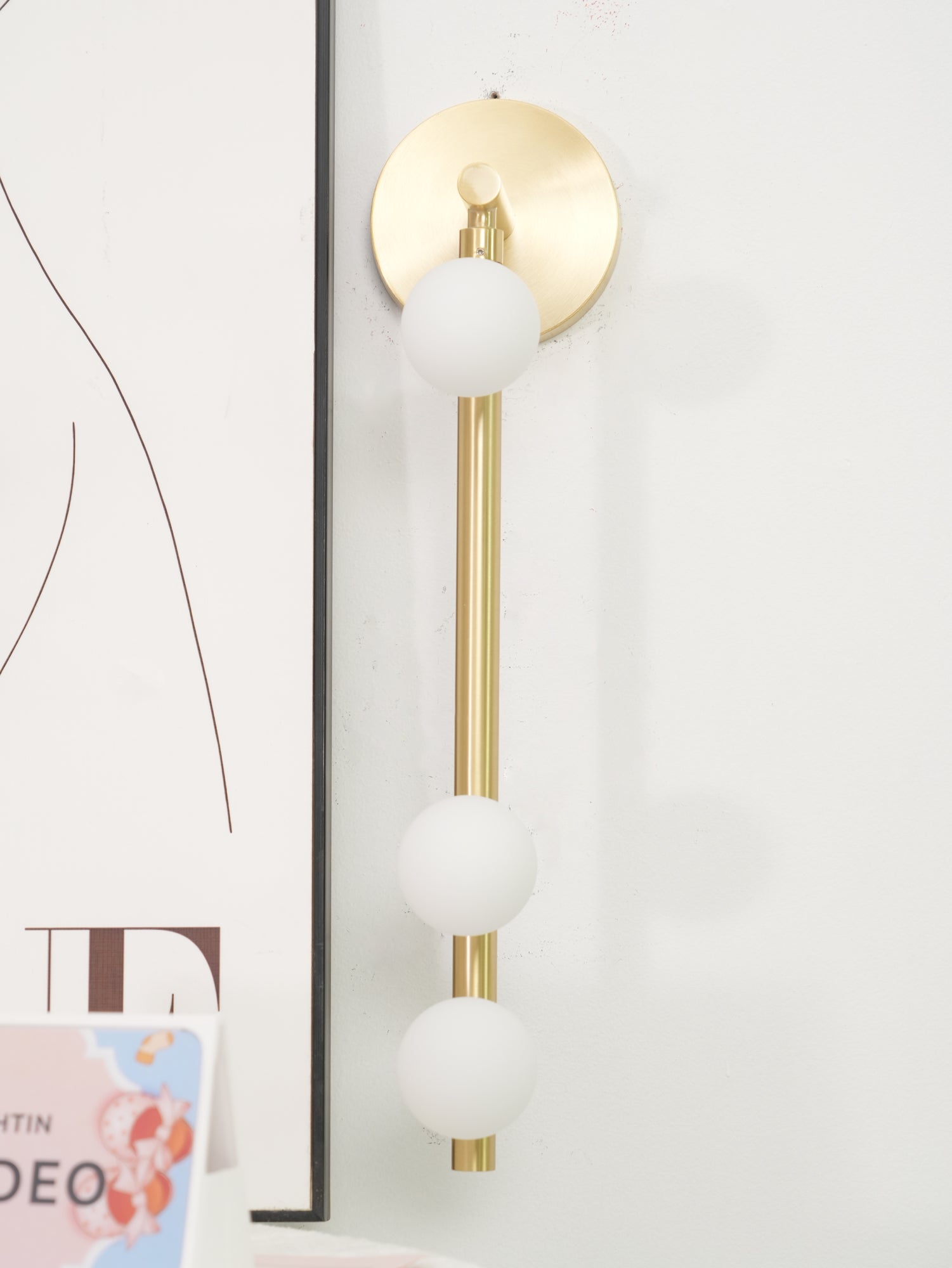 Pamela Tube Plug-in Brass Glass Wall Lamp-Neutral Decor