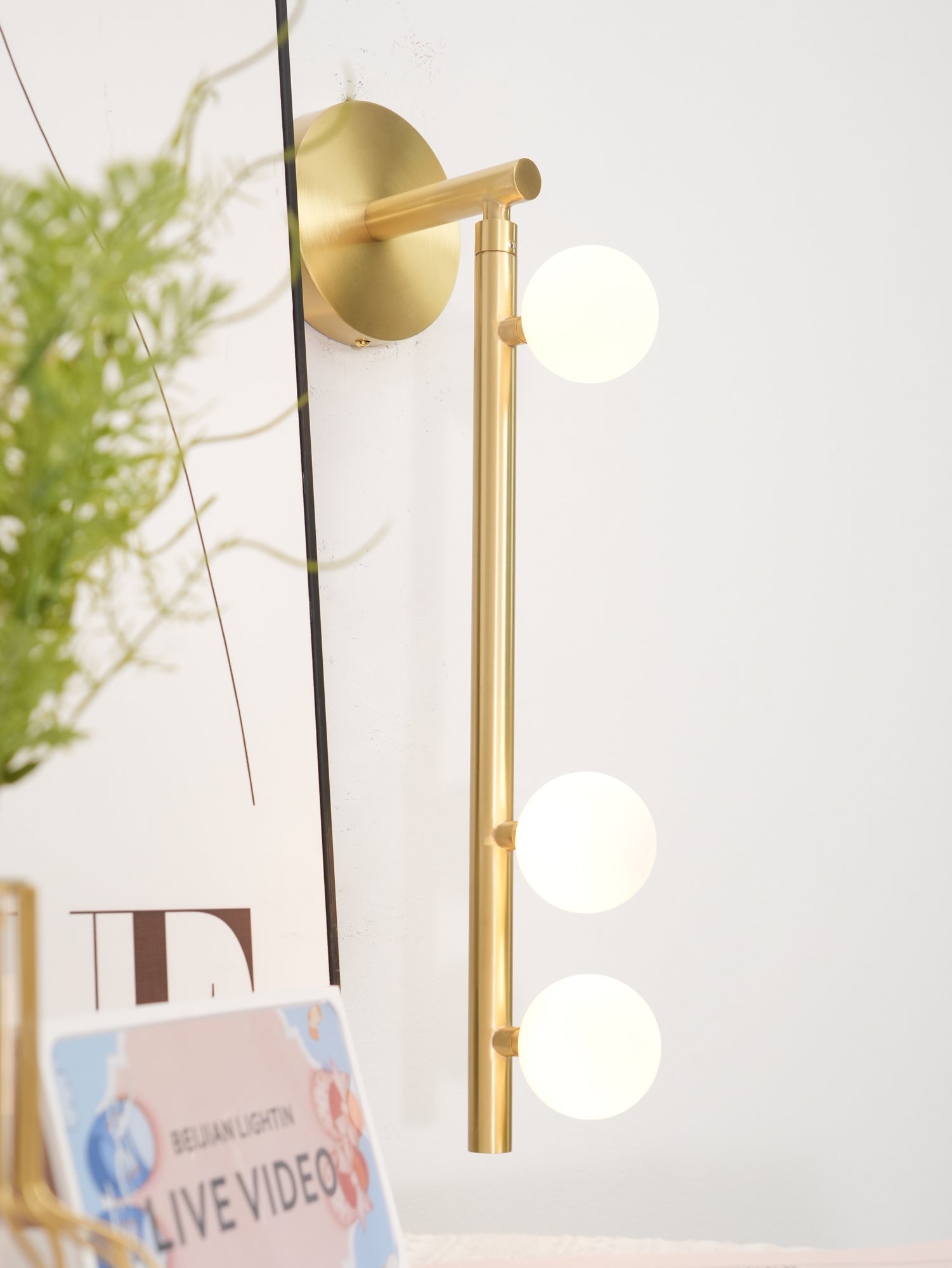 Rory Modern Minimalist Tube Brass Glass Wall Lamp-Neutral Decor
