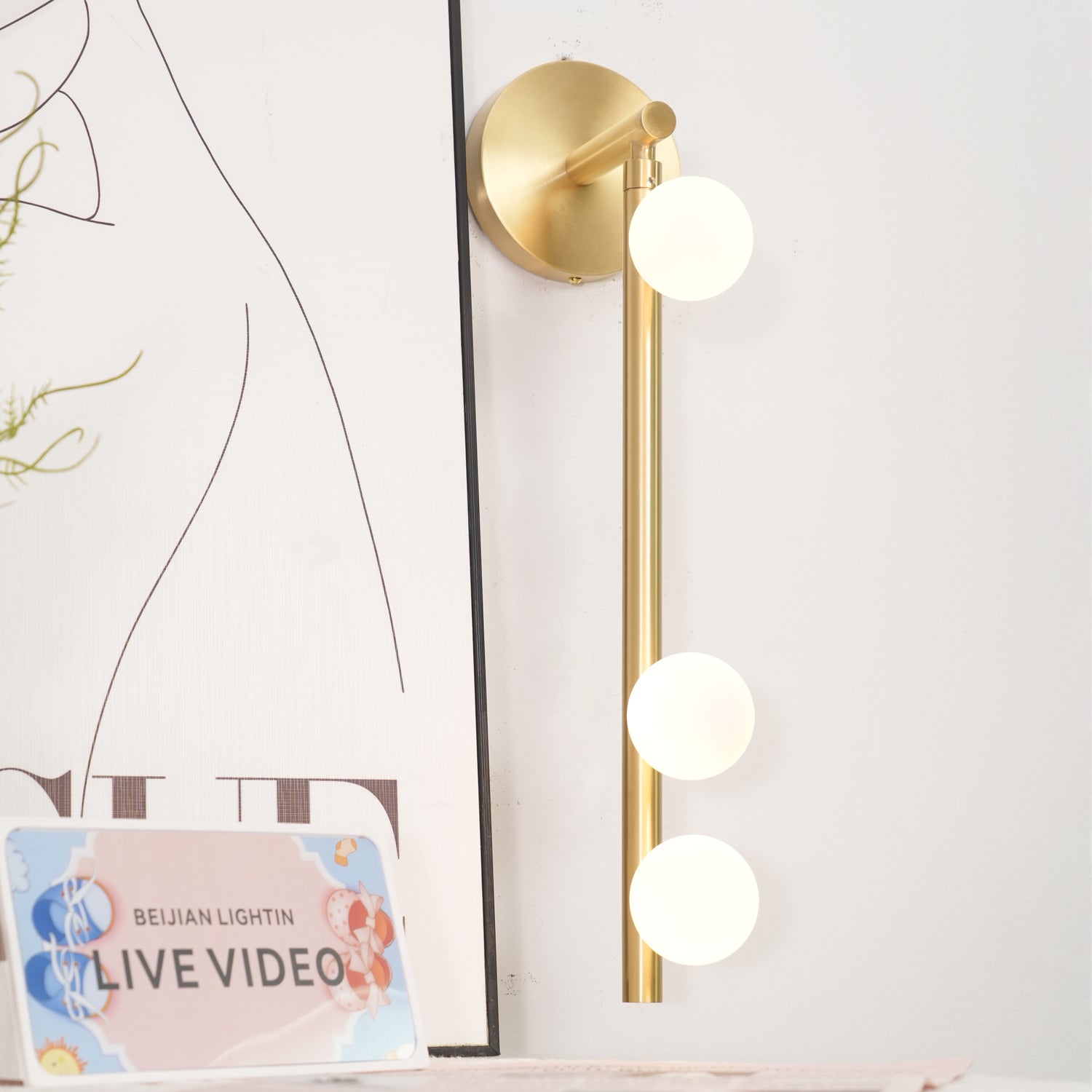 Rory Modern Minimalist Tube Brass Glass Wall Lamp-Neutral Decor