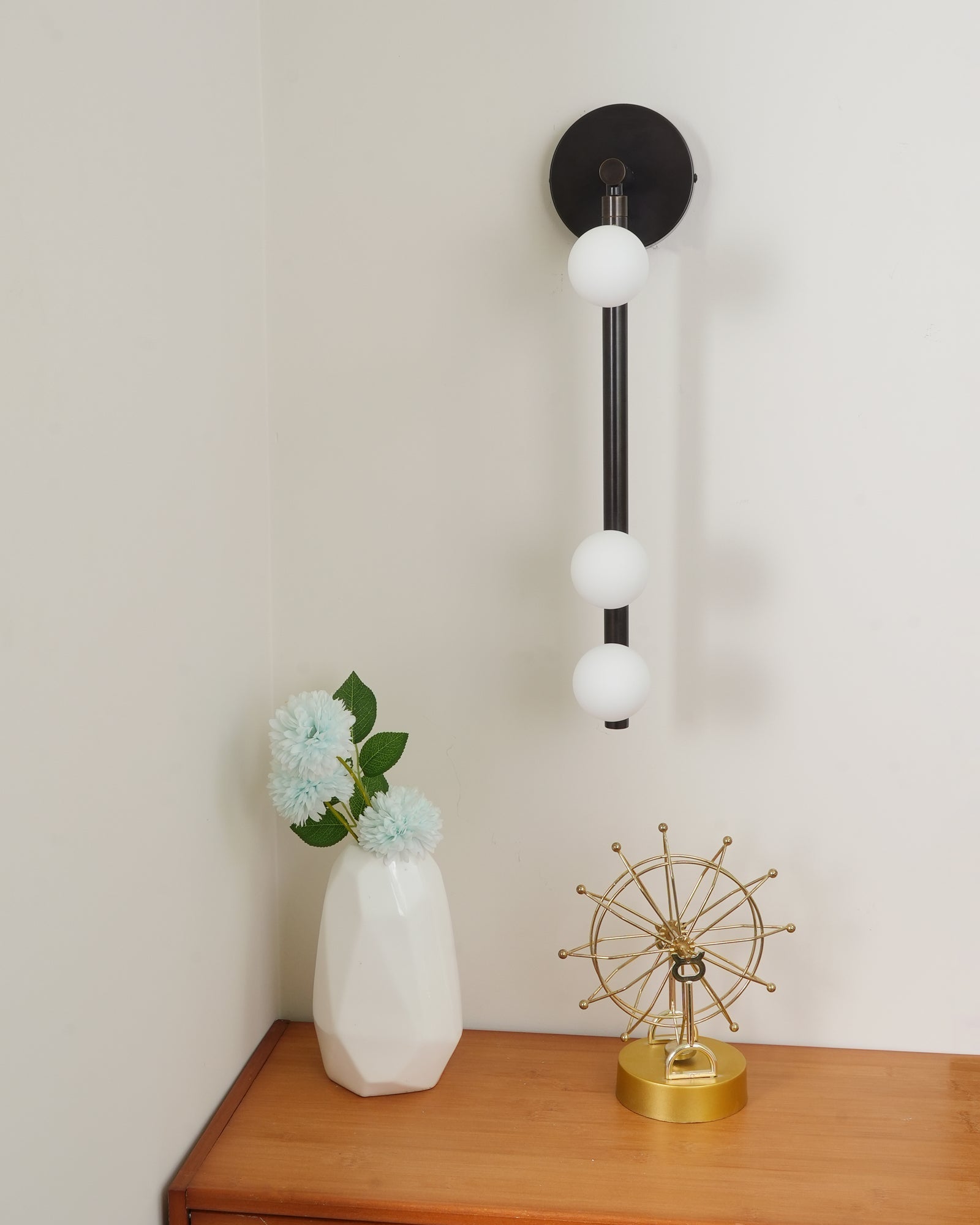 Pamela Tube Plug-in Brass Glass Wall Lamp-Neutral Decor