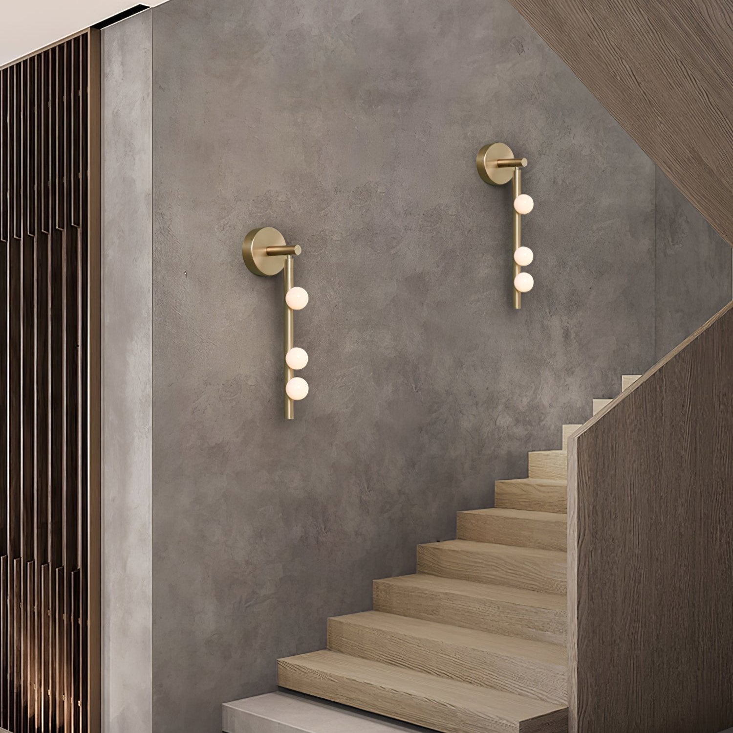 Rory Modern Minimalist Tube Brass Glass Wall Lamp-Neutral Decor