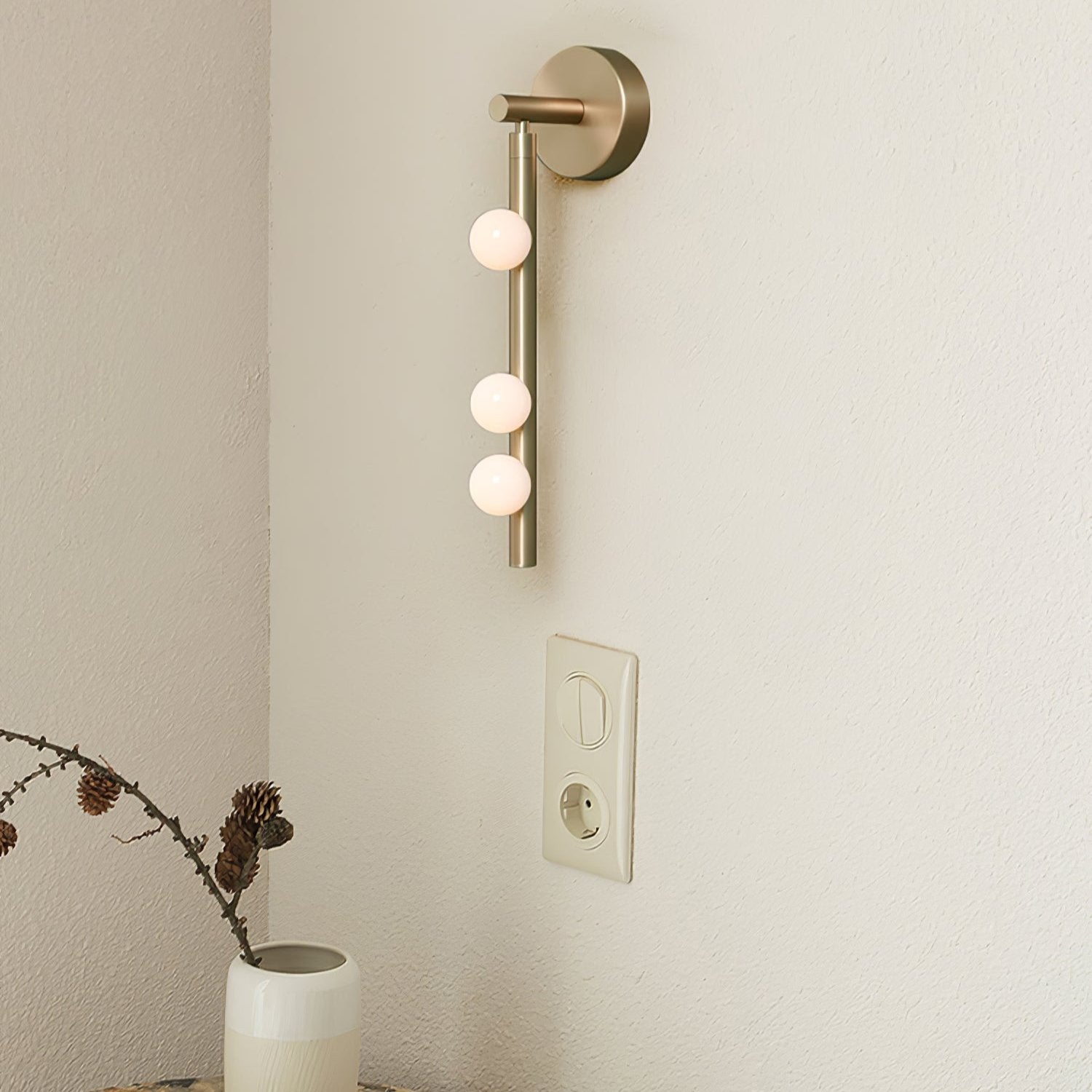 Rory Modern Minimalist Tube Brass Glass Wall Lamp-Neutral Decor
