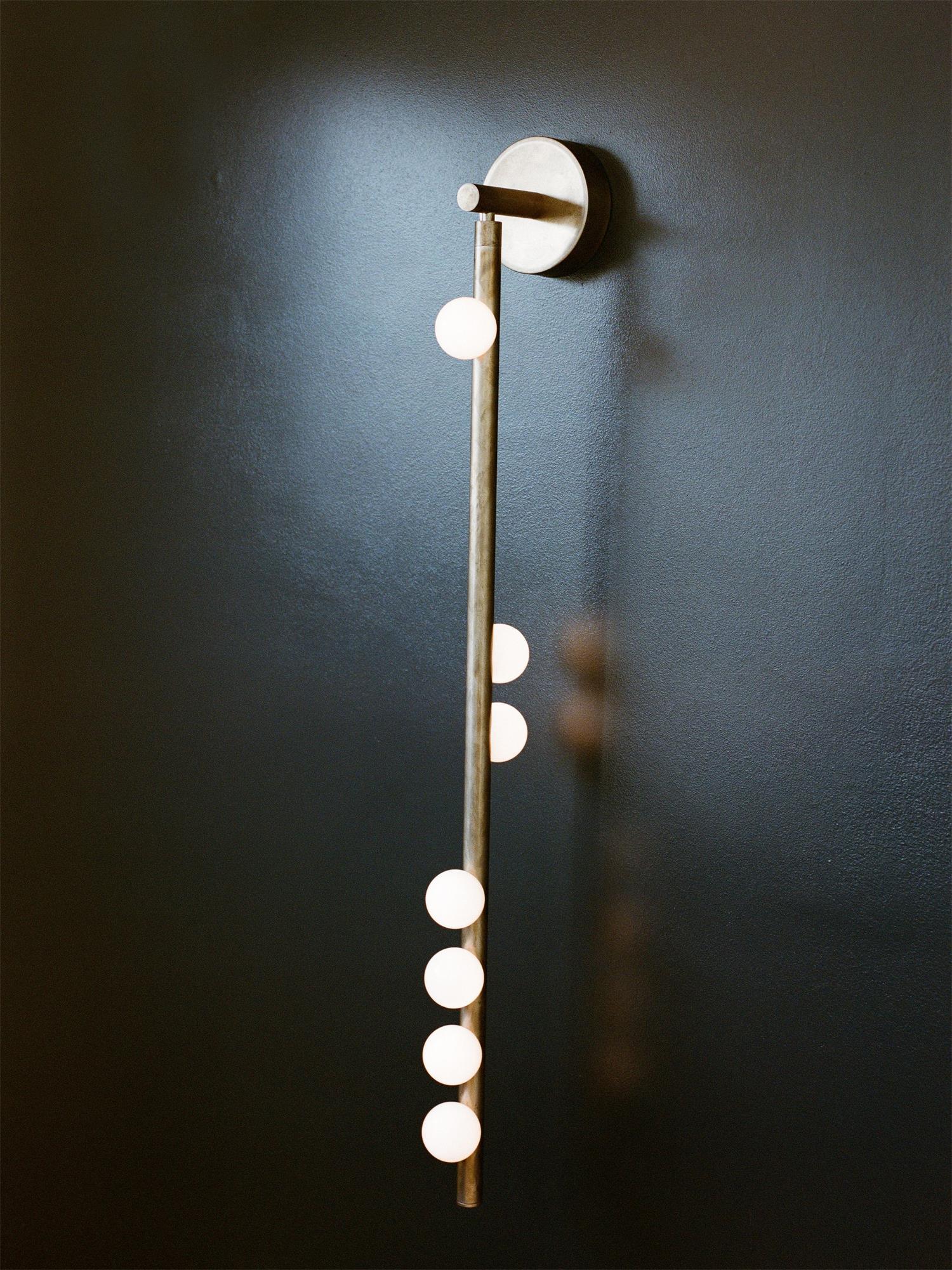Pamela Tube Plug-in Brass Glass Wall Lamp-Neutral Decor