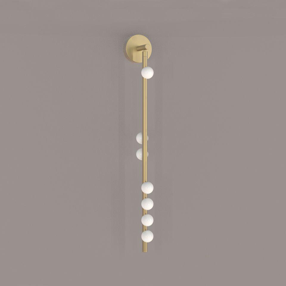Pamela Tube Plug-in Brass Glass Wall Lamp-Neutral Decor