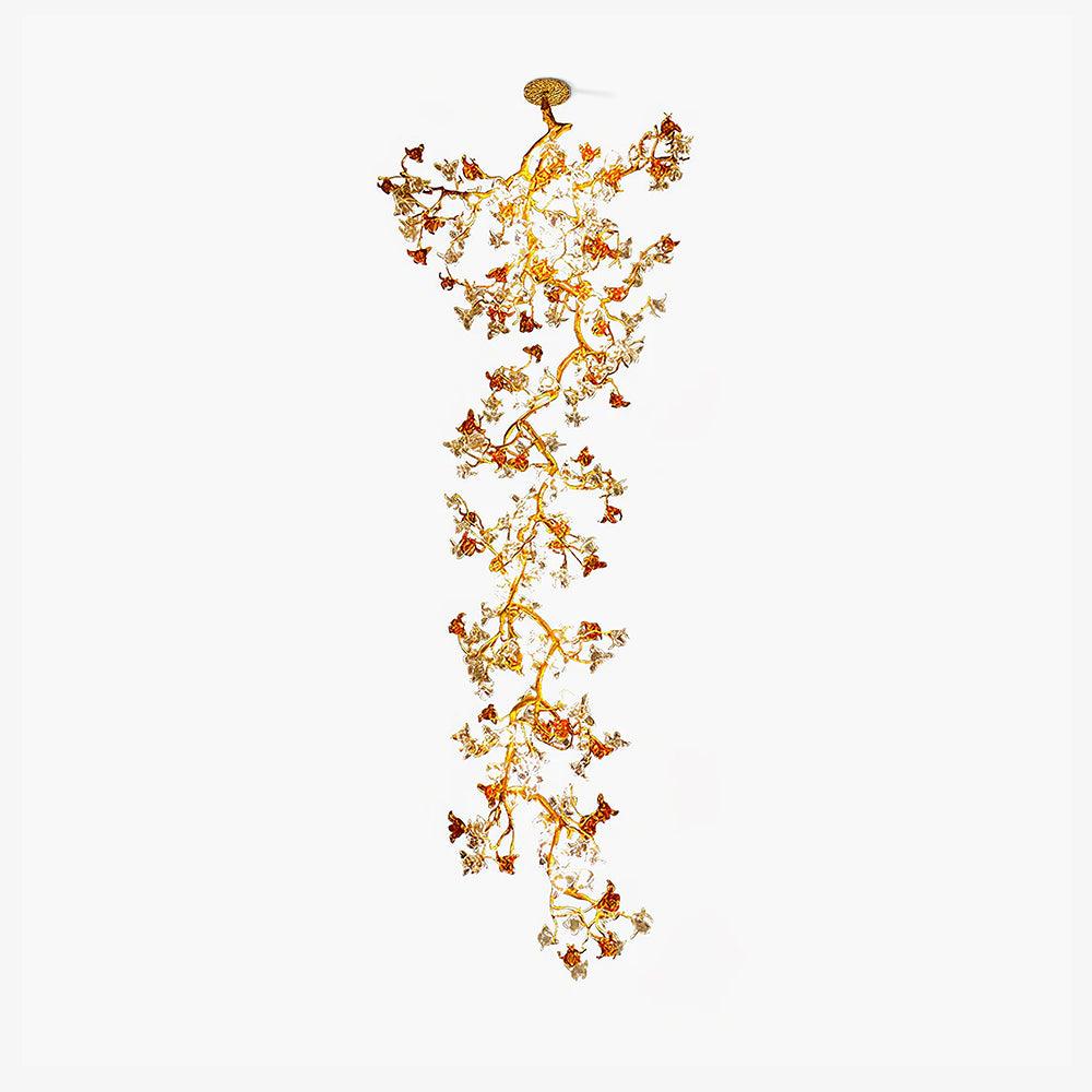 Aare Maple Branch Brass Crystal Chandelier-Neutral Decor