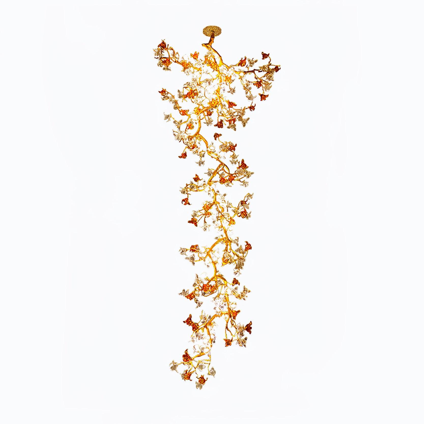 Aare Maple Branch Brass Crystal Chandelier-Neutral Decor