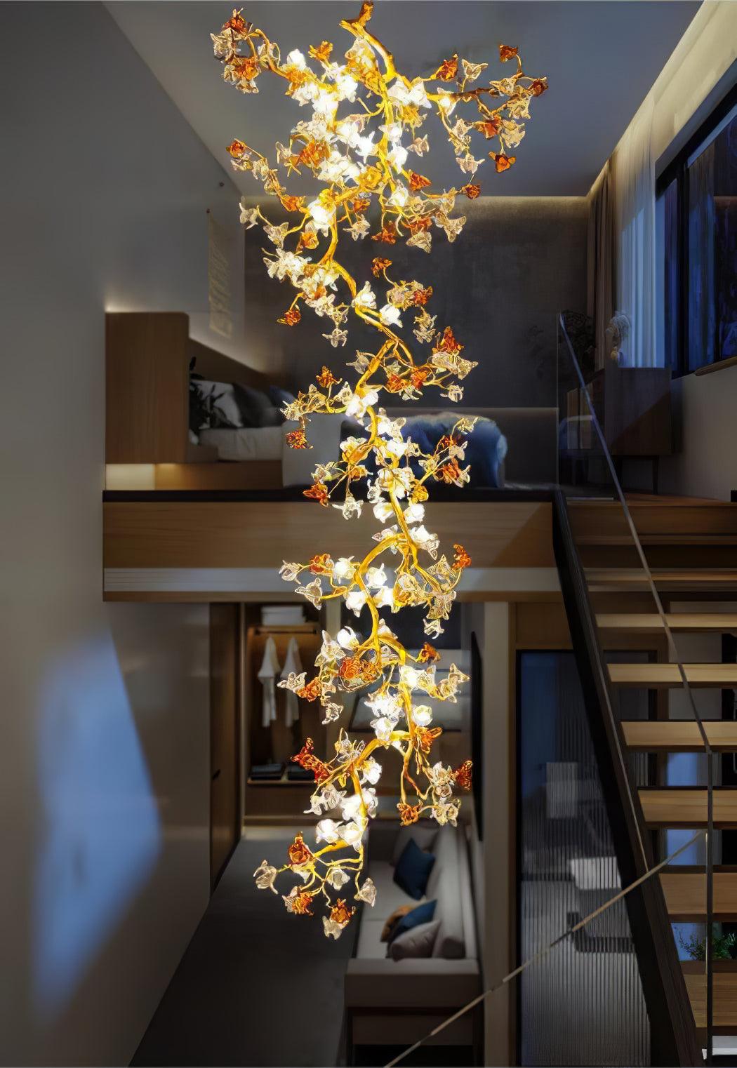 Aare Maple Branch Brass Crystal Chandelier-Neutral Decor