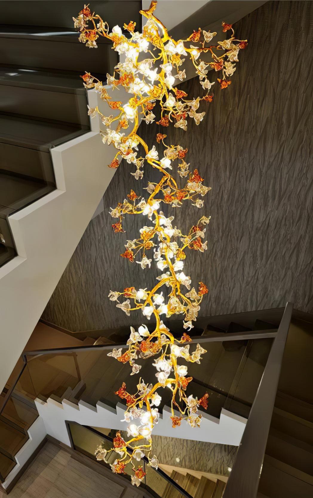 Aare Maple Branch Brass Crystal Chandelier-Neutral Decor