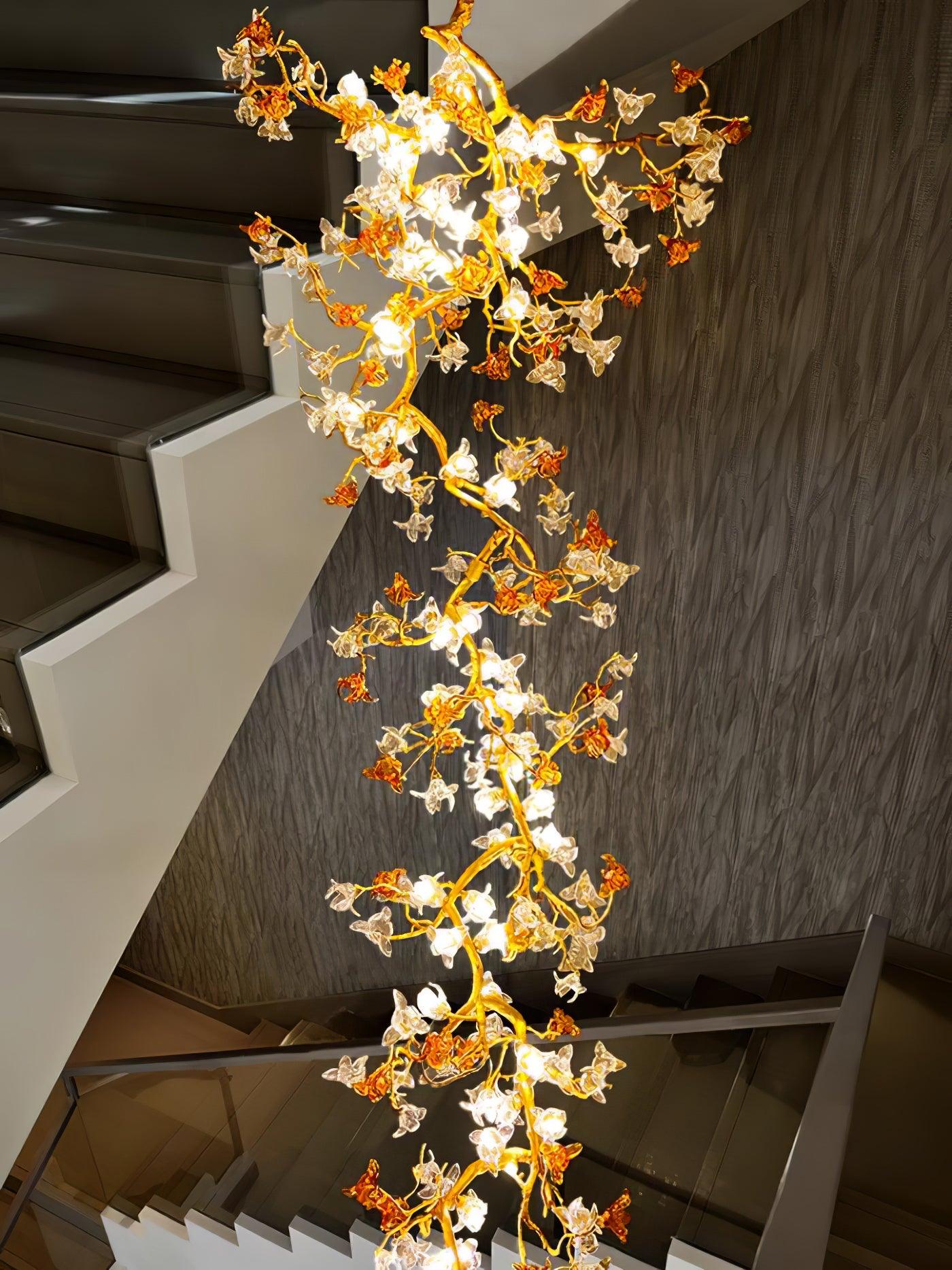 Aare Maple Branch Brass Crystal Chandelier-Neutral Decor