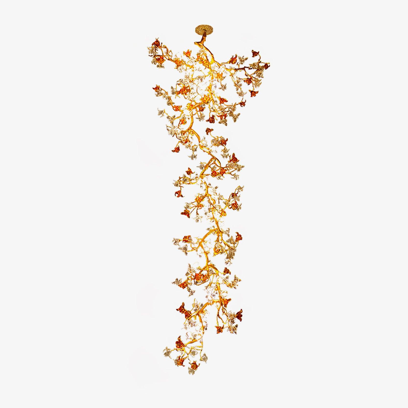 Aare Maple Branch Brass Crystal Chandelier-Neutral Decor