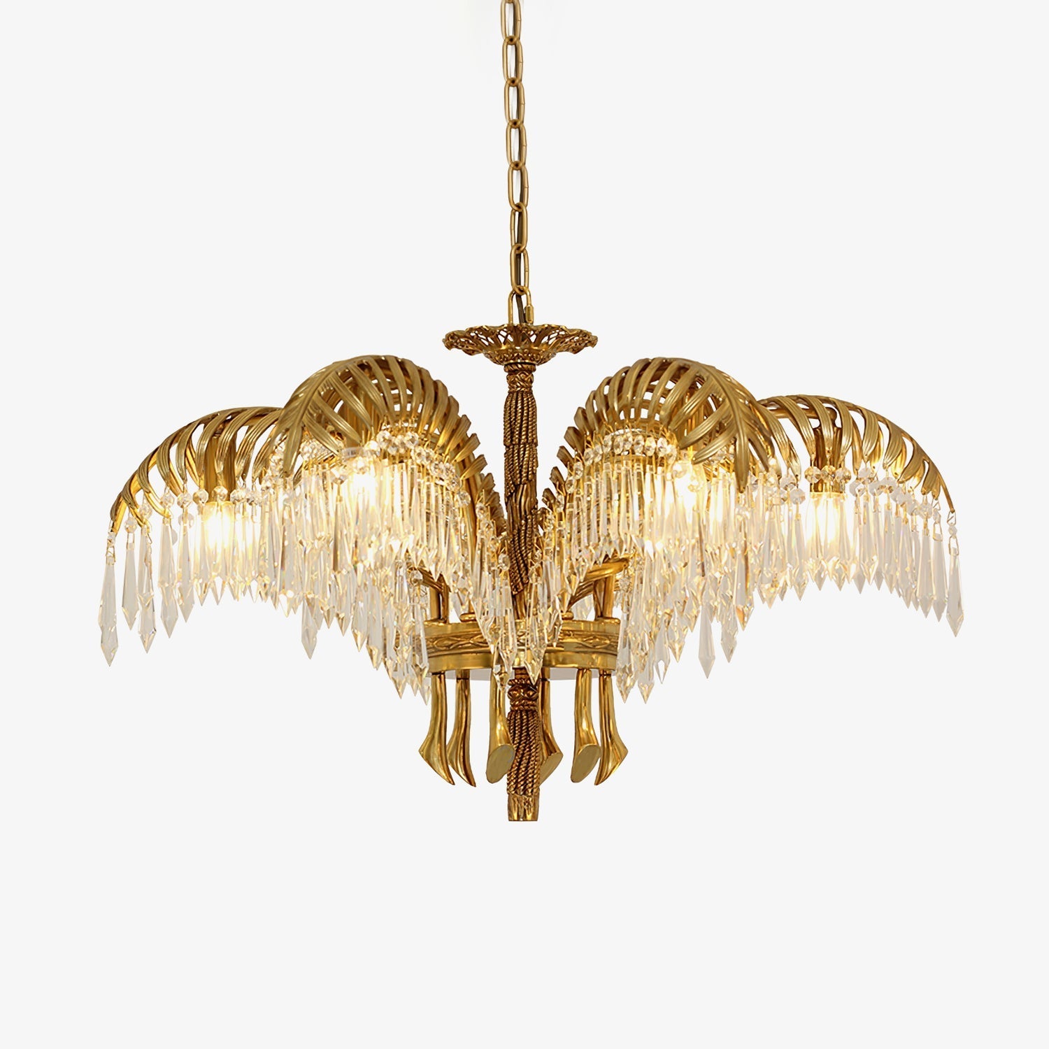 Kilwen Regal Brass Crystal Chandelier-Neutral Decor