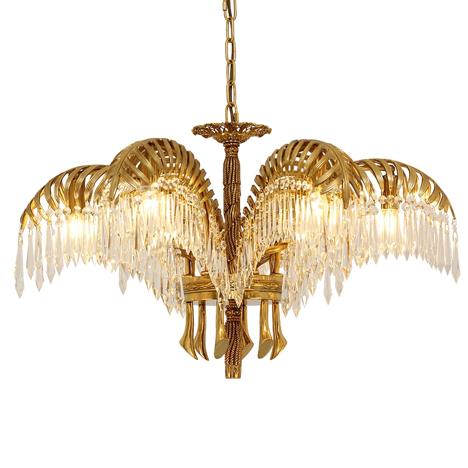 Kilwen Regal Brass Crystal Chandelier-Neutral Decor