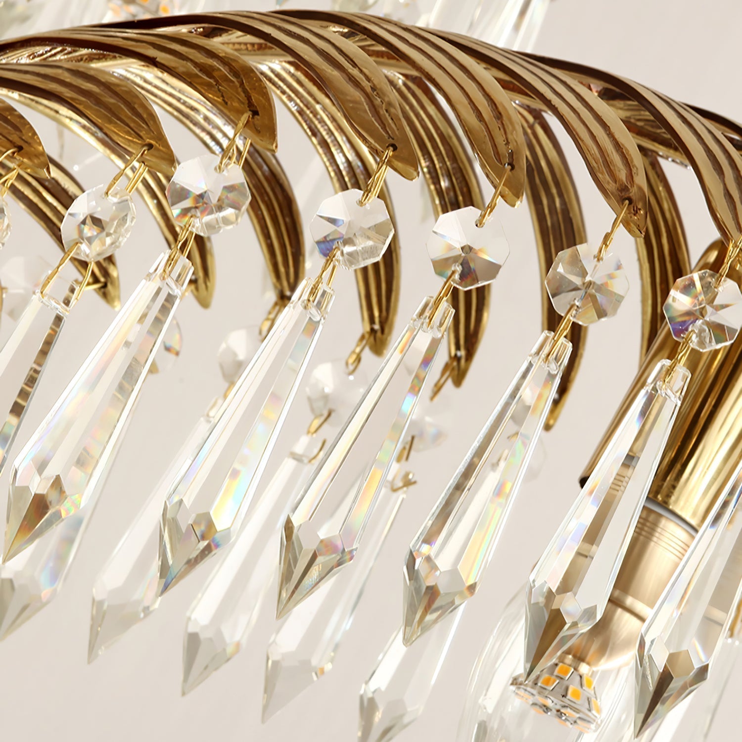 Kilwen Regal Brass Crystal Chandelier-Neutral Decor