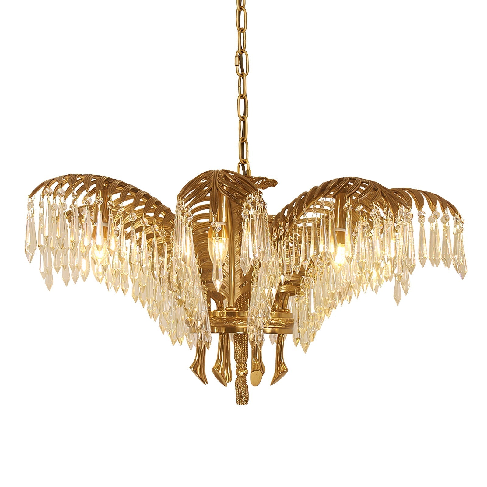 Kilwen Regal Brass Crystal Chandelier-Neutral Decor