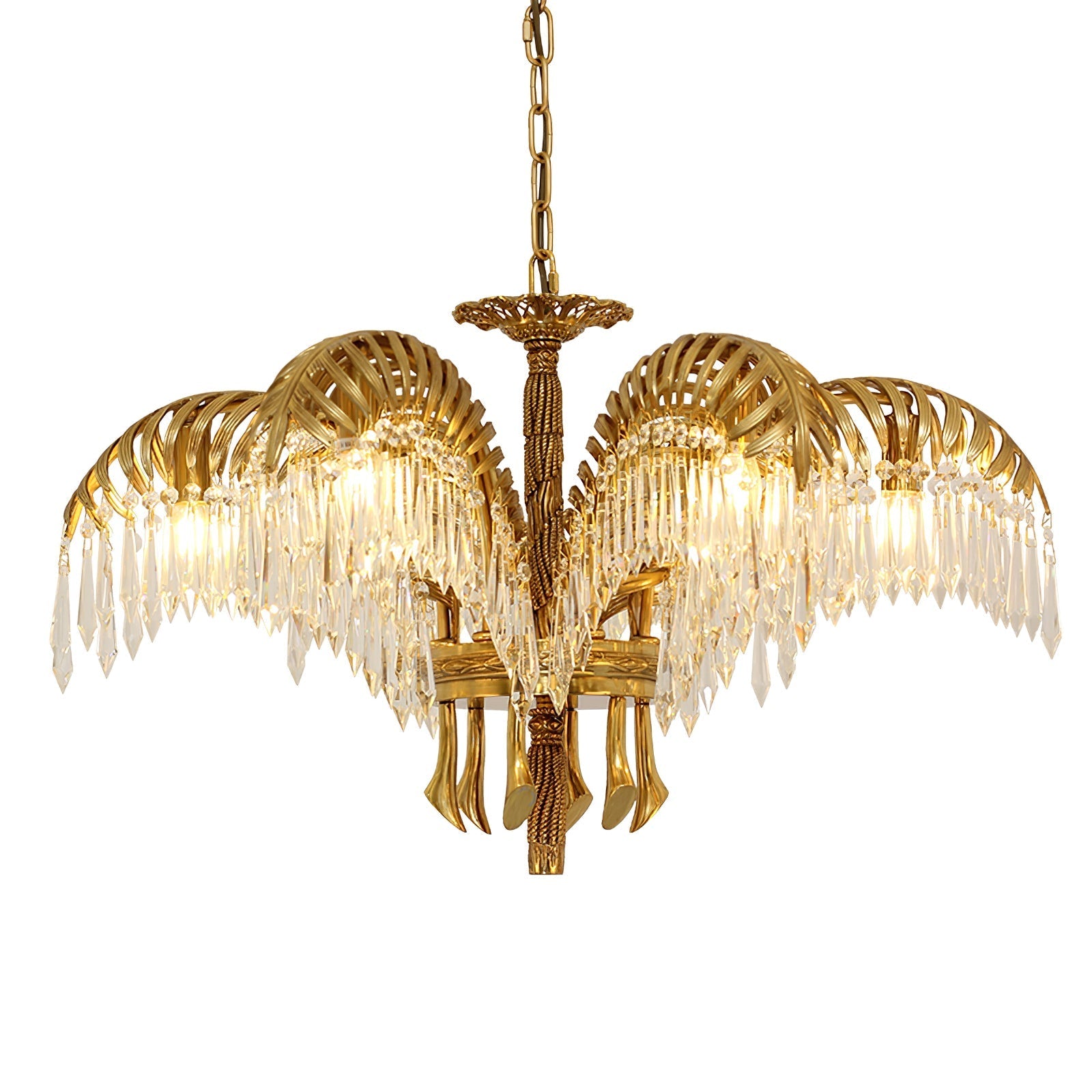 Kilwen Regal Brass Crystal Chandelier-Neutral Decor