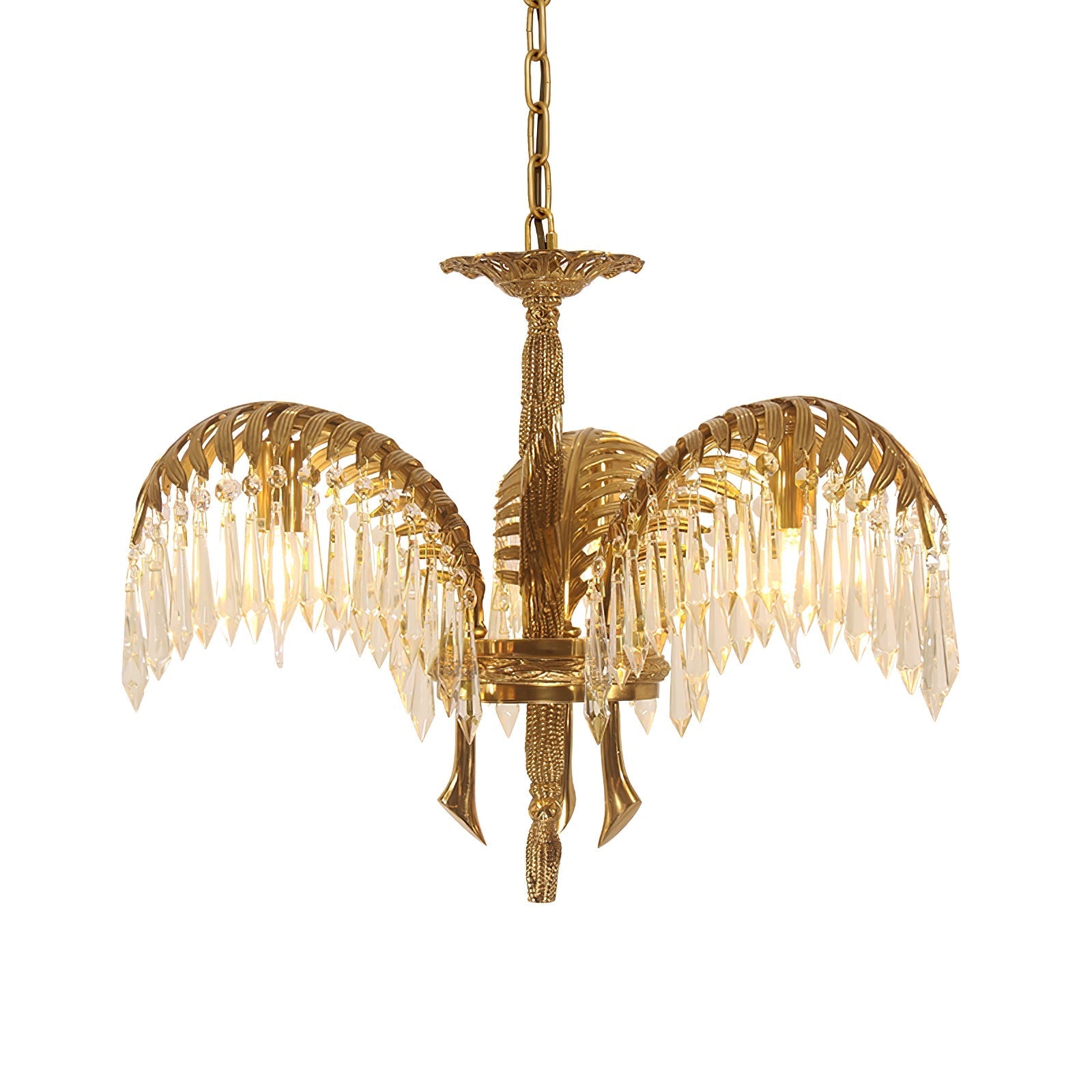 Kilwen Regal Brass Crystal Chandelier-Neutral Decor