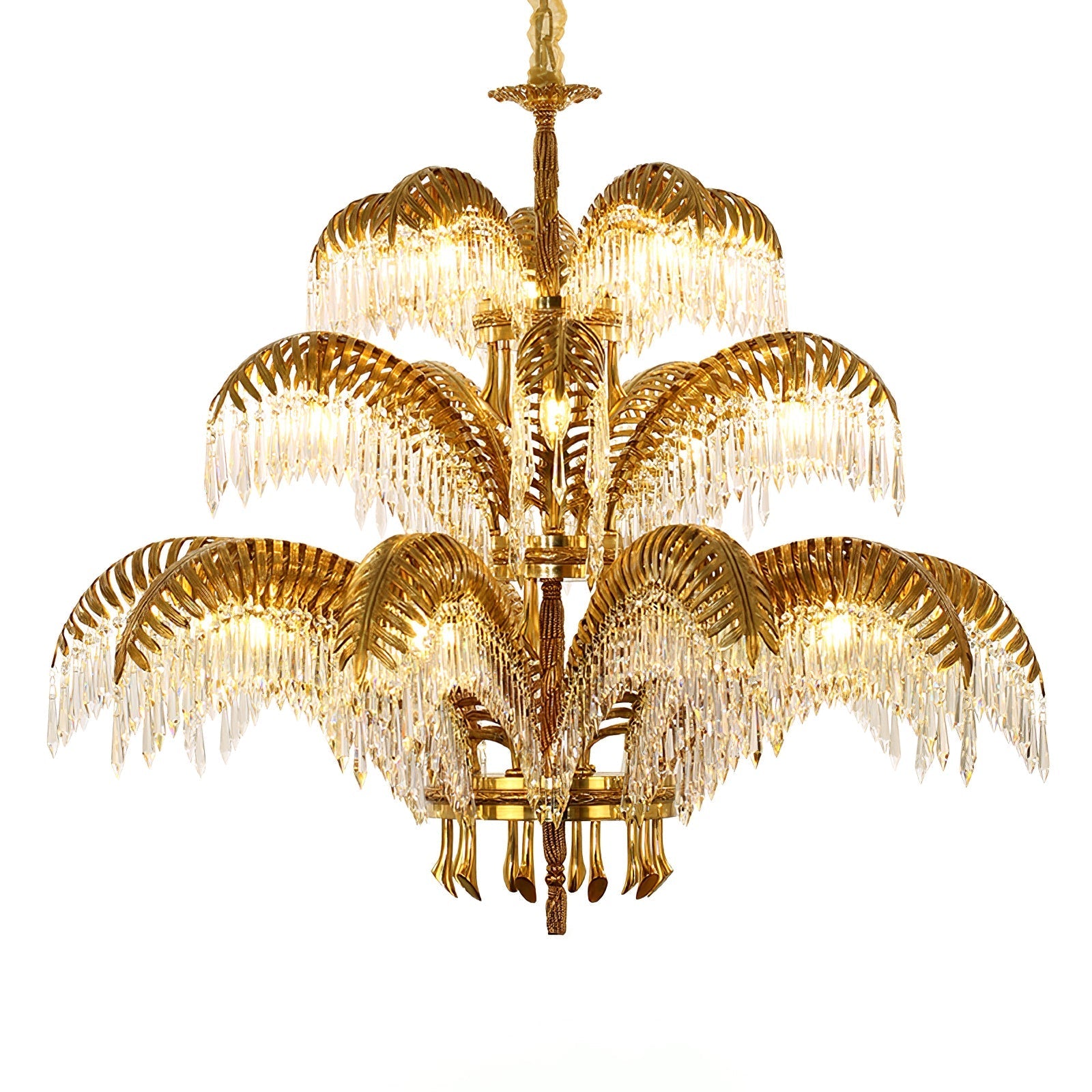 Kilwen Regal Brass Crystal Chandelier-Neutral Decor