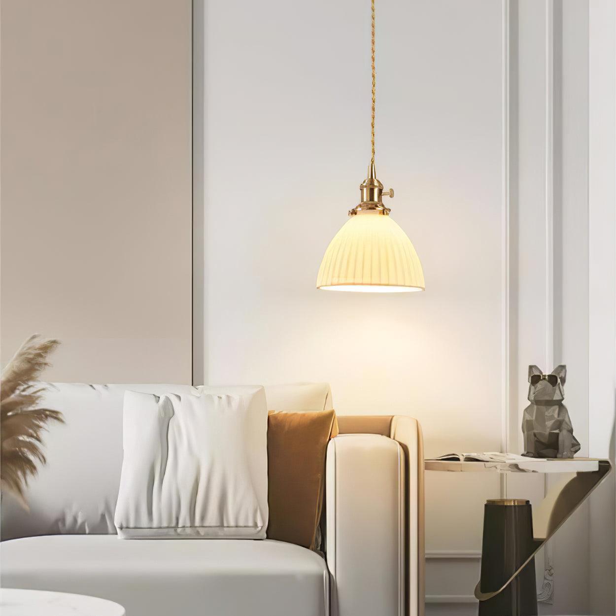 Ornoryra Vintage Glass Pendant Light-Neutral Decor