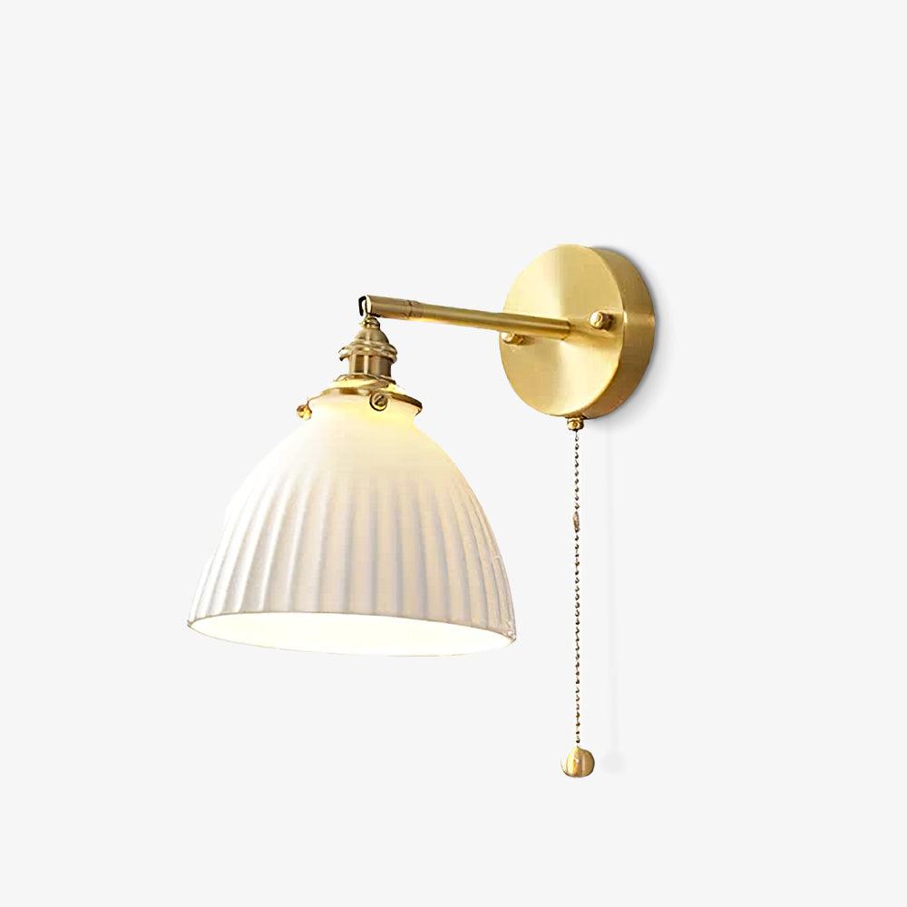 Lustra Wall Lamp Pleated Ceramic Brass-Neutral Decor