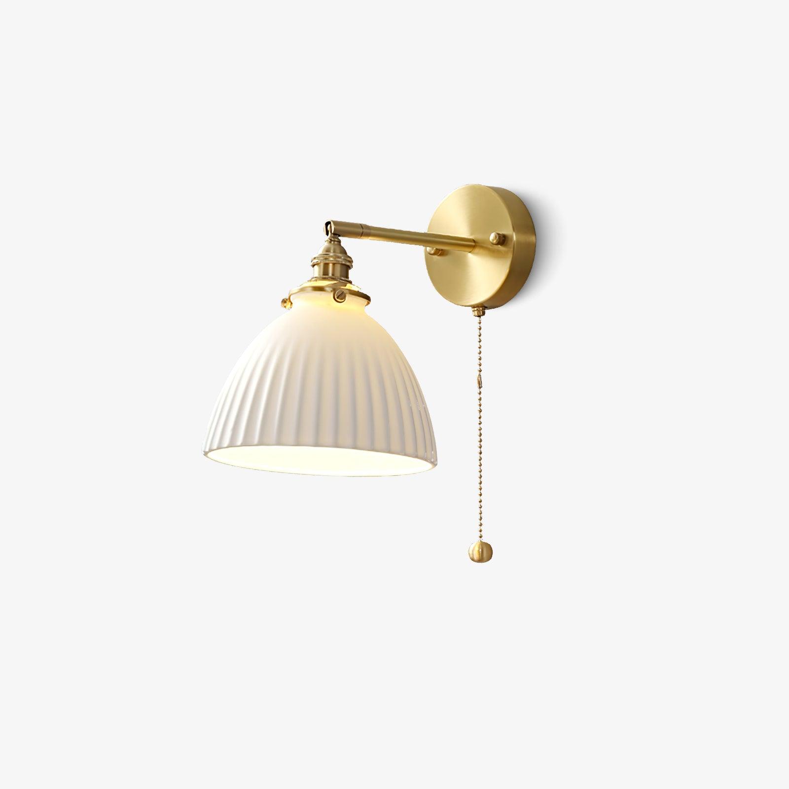 Lustra Wall Lamp Pleated Ceramic Brass-Neutral Decor