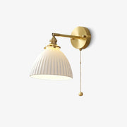 Lustra Wall Lamp Pleated Ceramic Brass-Neutral Decor