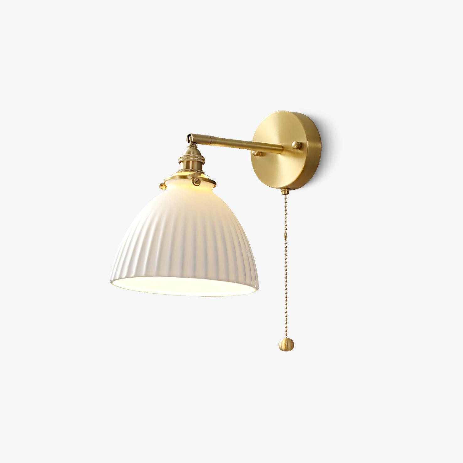 Lustra Wall Lamp Pleated Ceramic Brass-Neutral Decor
