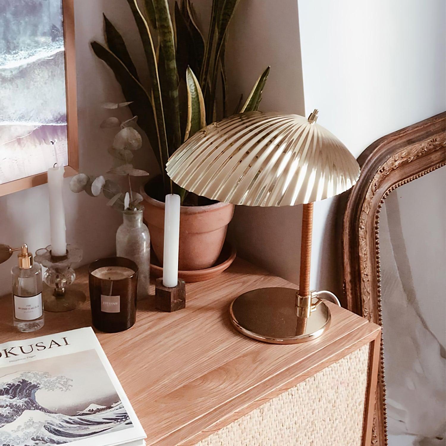 Zorare Brass Glam Table Lamp-Neutral Decor