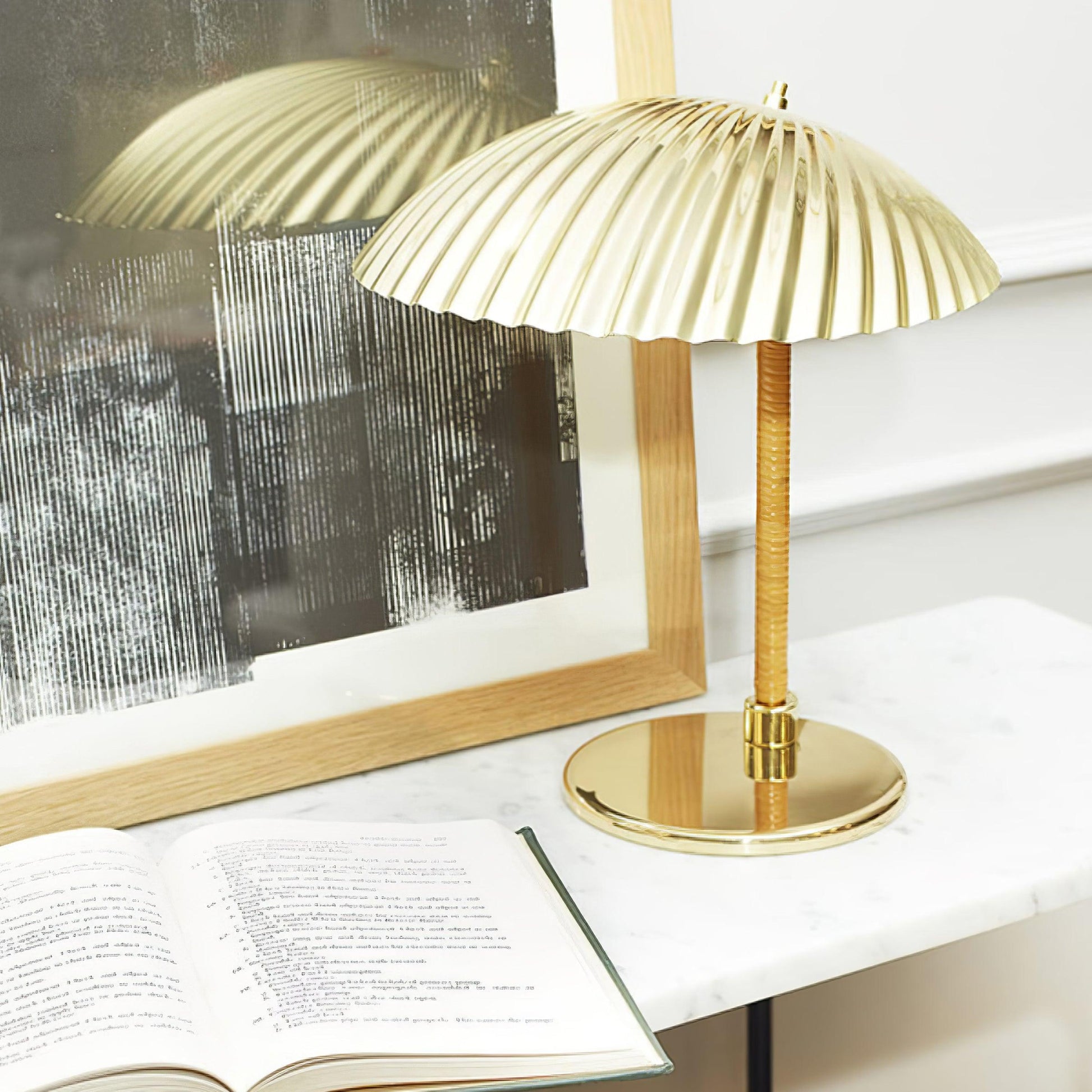 Zorare Brass Glam Table Lamp-Neutral Decor
